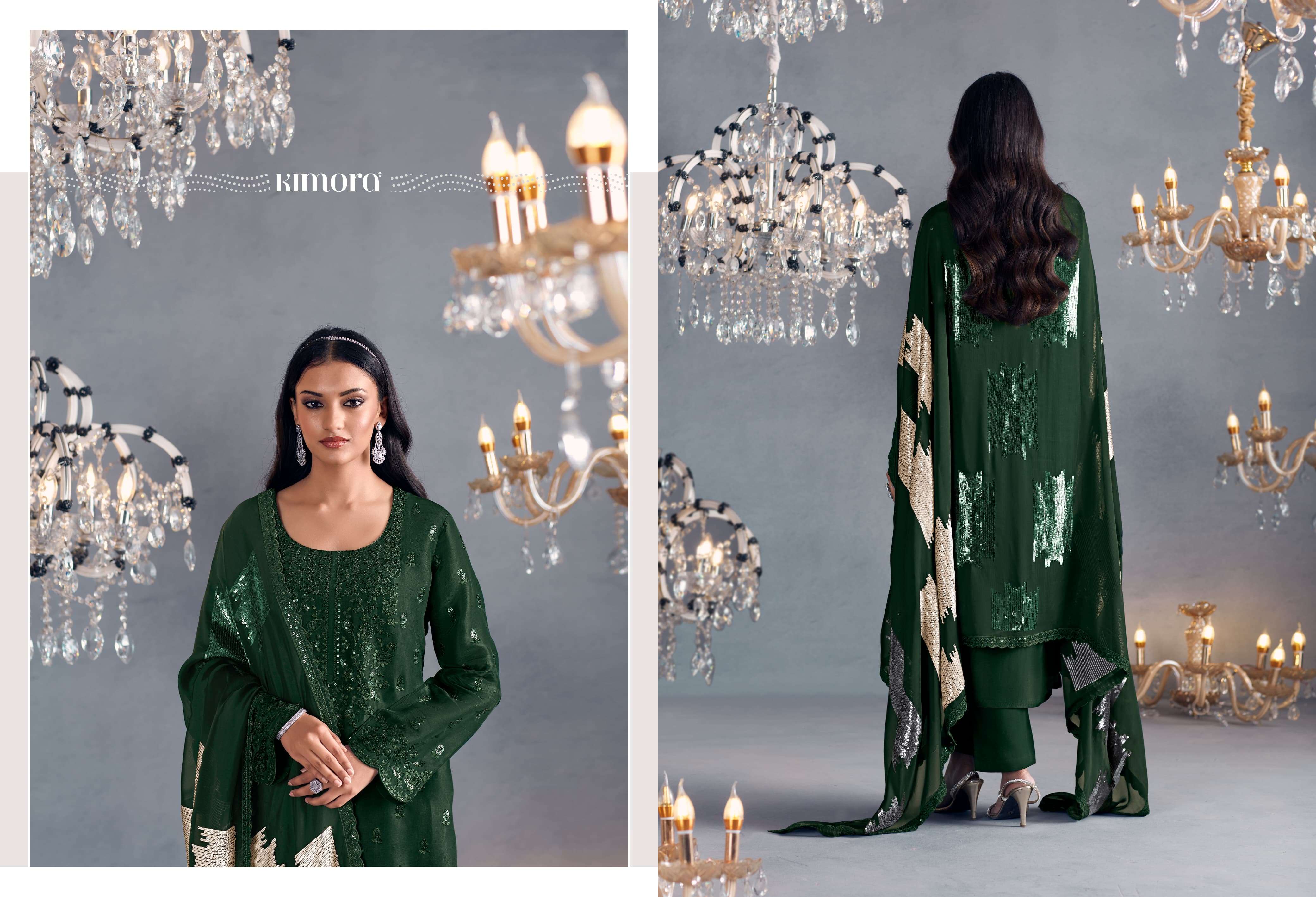KIMORA PRESENTS HAZEL DESINGER PARTYEWEAR RUSSIAN SILK SALWAR SUITS CATALOG WHOLESALER AND EXPORTER IN SURAT