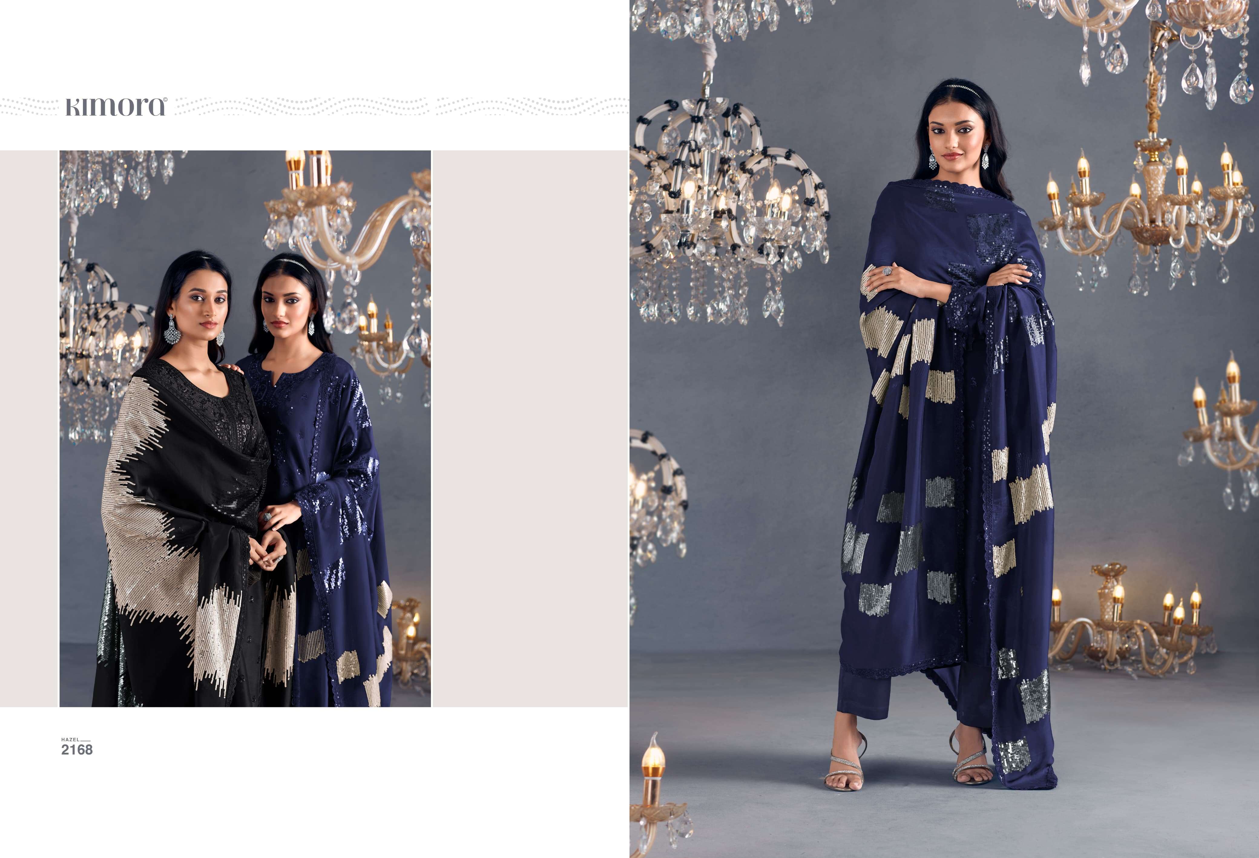 KIMORA PRESENTS HAZEL DESINGER PARTYEWEAR RUSSIAN SILK SALWAR SUITS CATALOG WHOLESALER AND EXPORTER IN SURAT