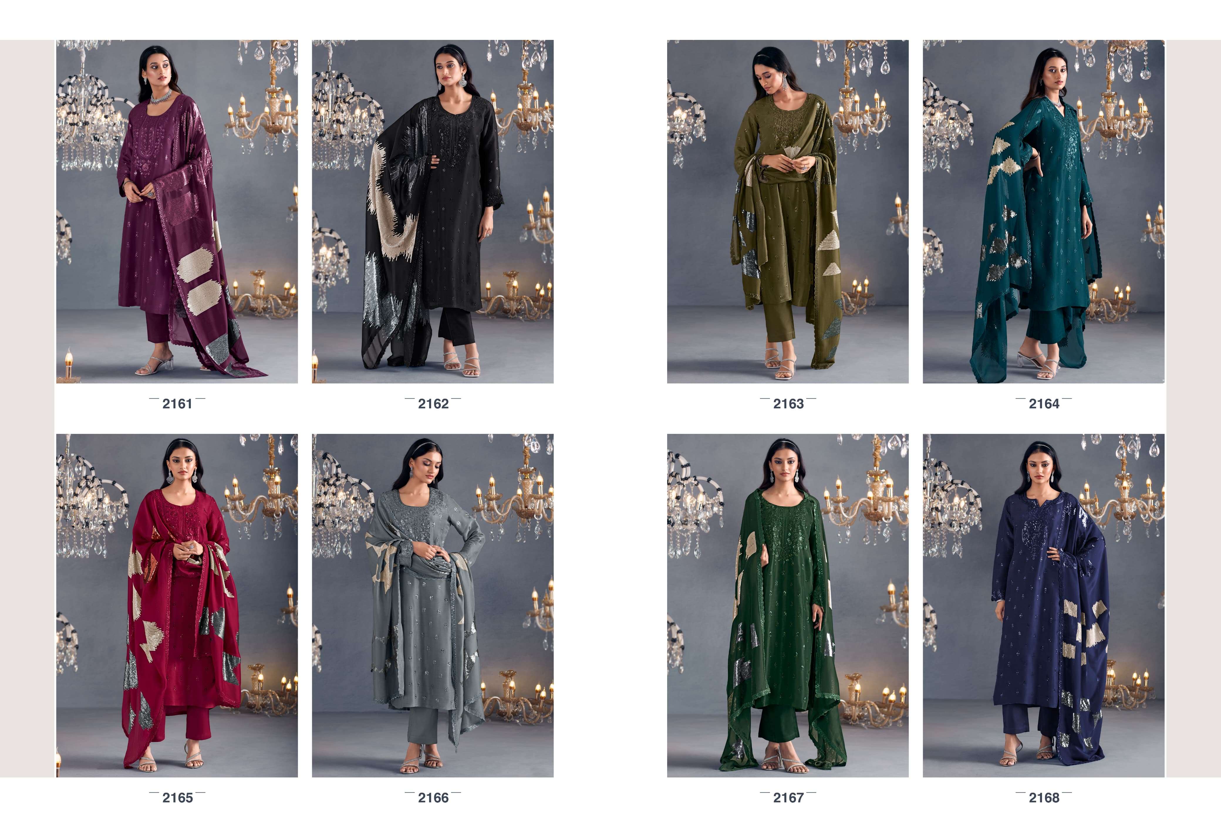 KIMORA PRESENTS HAZEL DESINGER PARTYEWEAR RUSSIAN SILK SALWAR SUITS CATALOG WHOLESALER AND EXPORTER IN SURAT