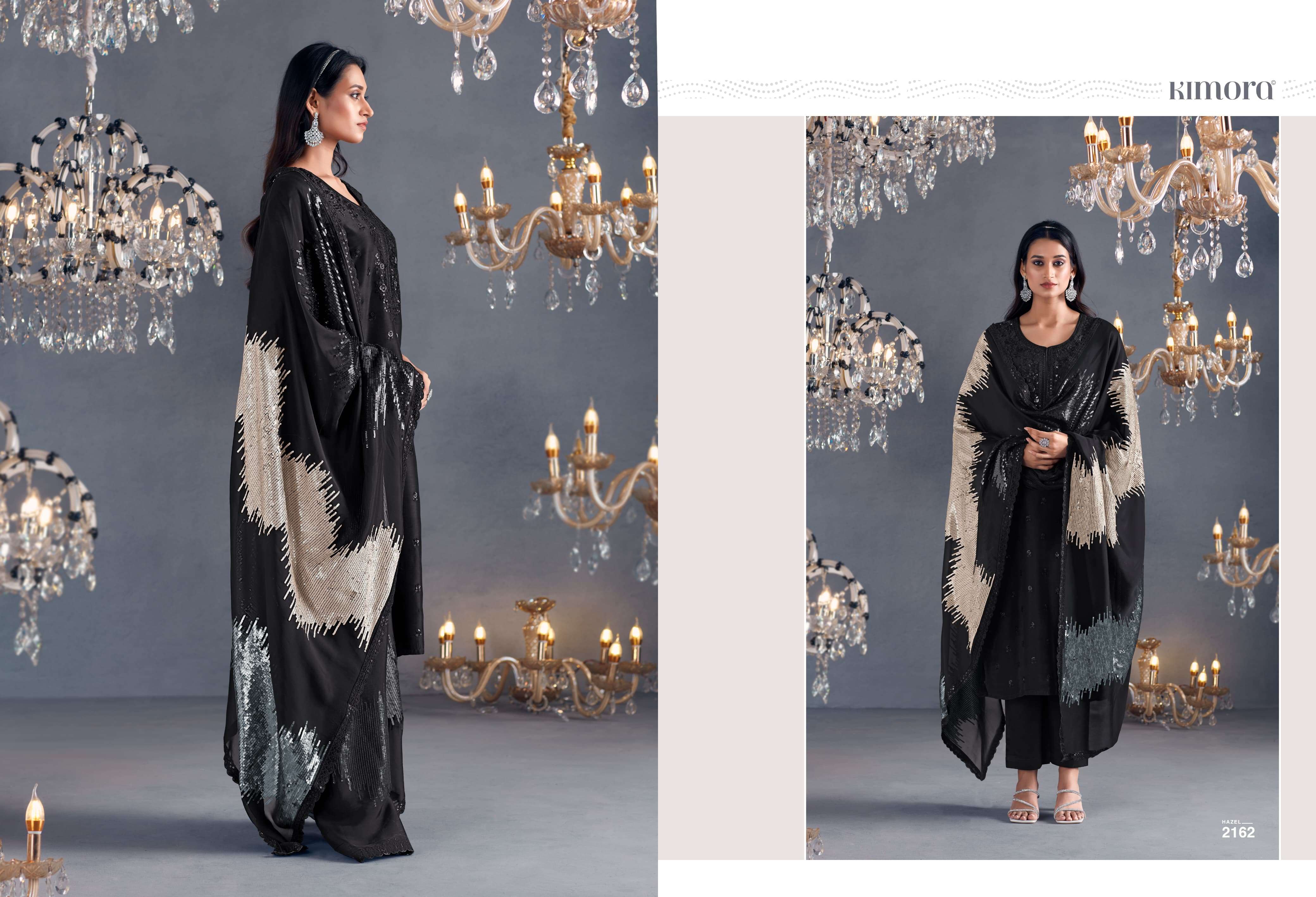 KIMORA PRESENTS HAZEL DESINGER PARTYEWEAR RUSSIAN SILK SALWAR SUITS CATALOG WHOLESALER AND EXPORTER IN SURAT