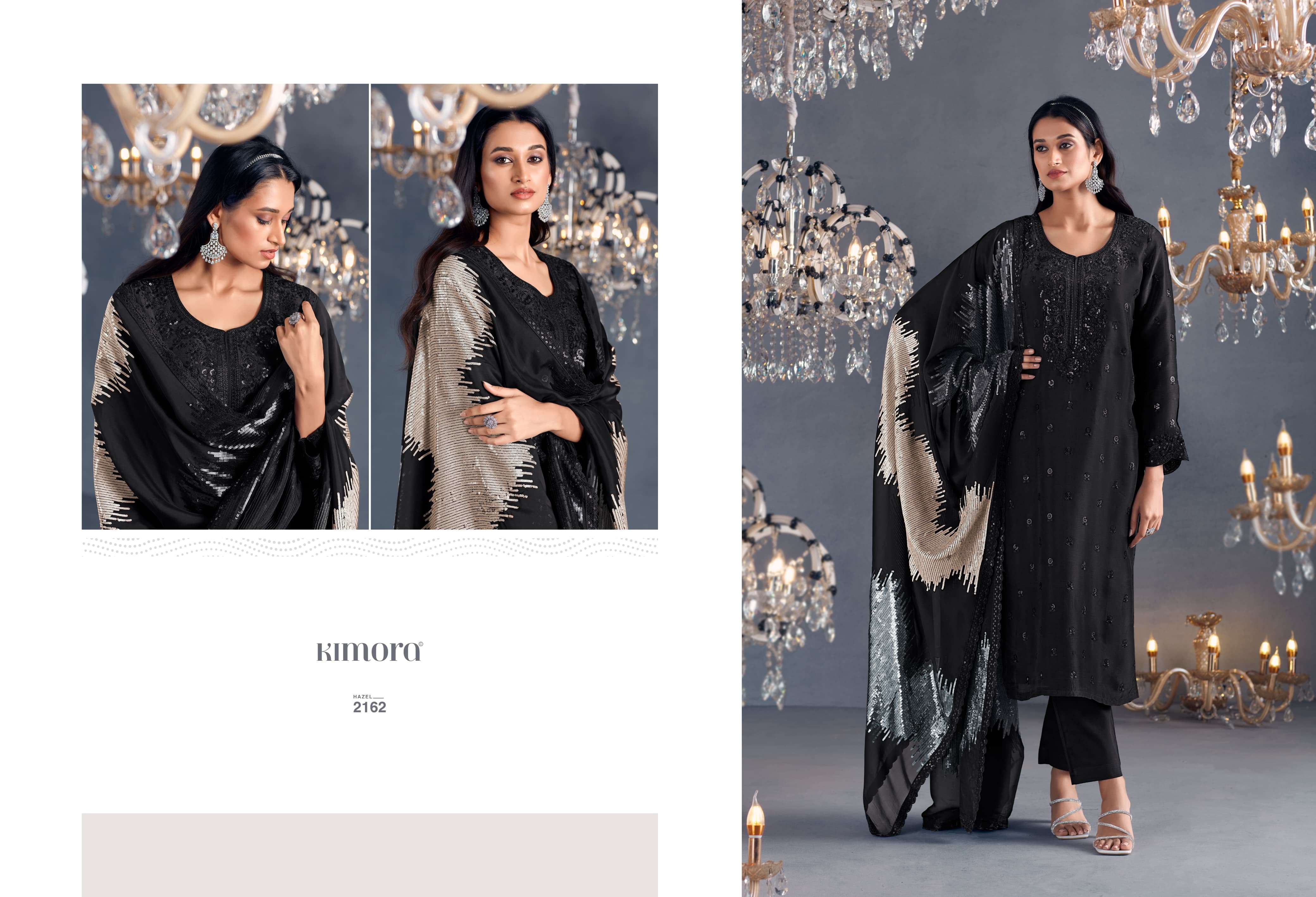 KIMORA PRESENTS HAZEL DESINGER PARTYEWEAR RUSSIAN SILK SALWAR SUITS CATALOG WHOLESALER AND EXPORTER IN SURAT