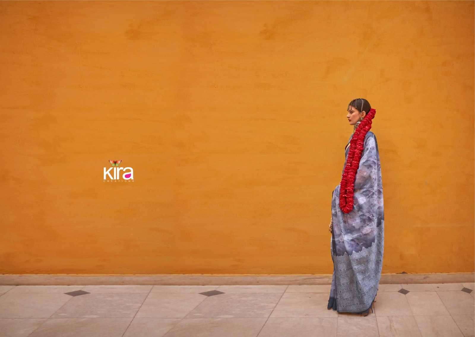 KIRA CREATION PRESENTS KAMALAM LINEN UNIQUE STYLE SAREE FOR WOMEN CATALOG WHOLESALER AND EXPORTER IN SURAT