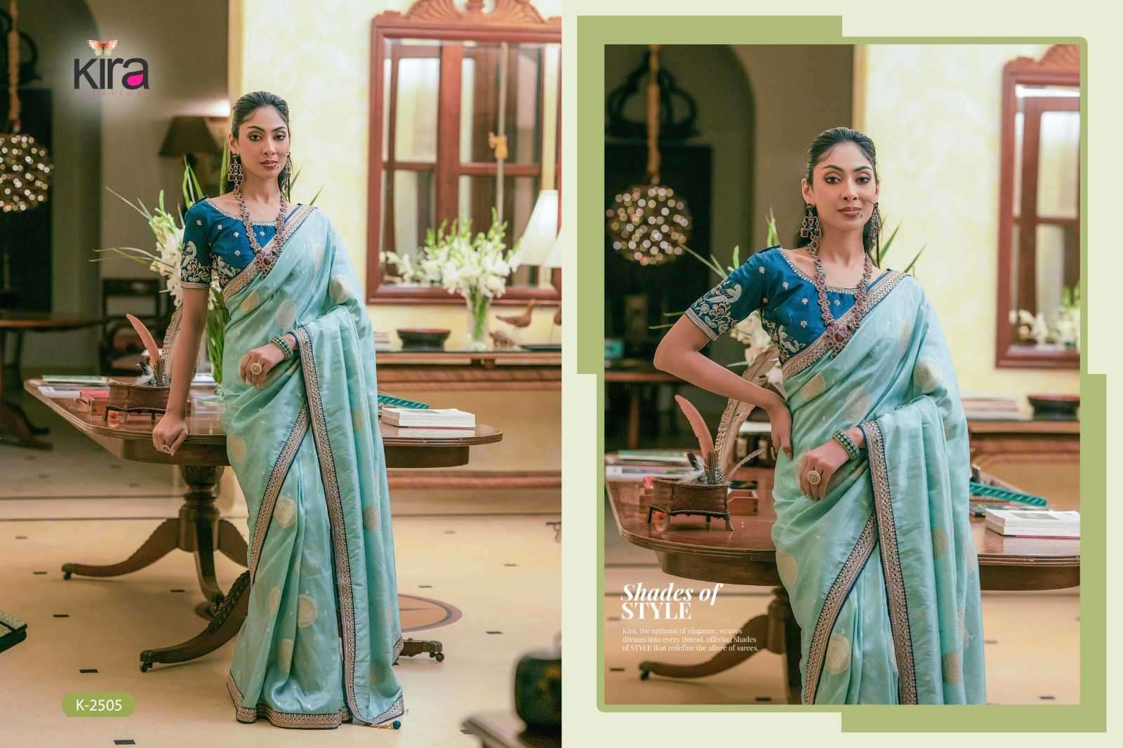 KIRA PRESENTS KHWAHISH 2501-2506 SILK DESIGNER PARTY WEAR SAREE FOR WOMEN CATALOG WHOLESALER AND EXDPRTER IN SURAT