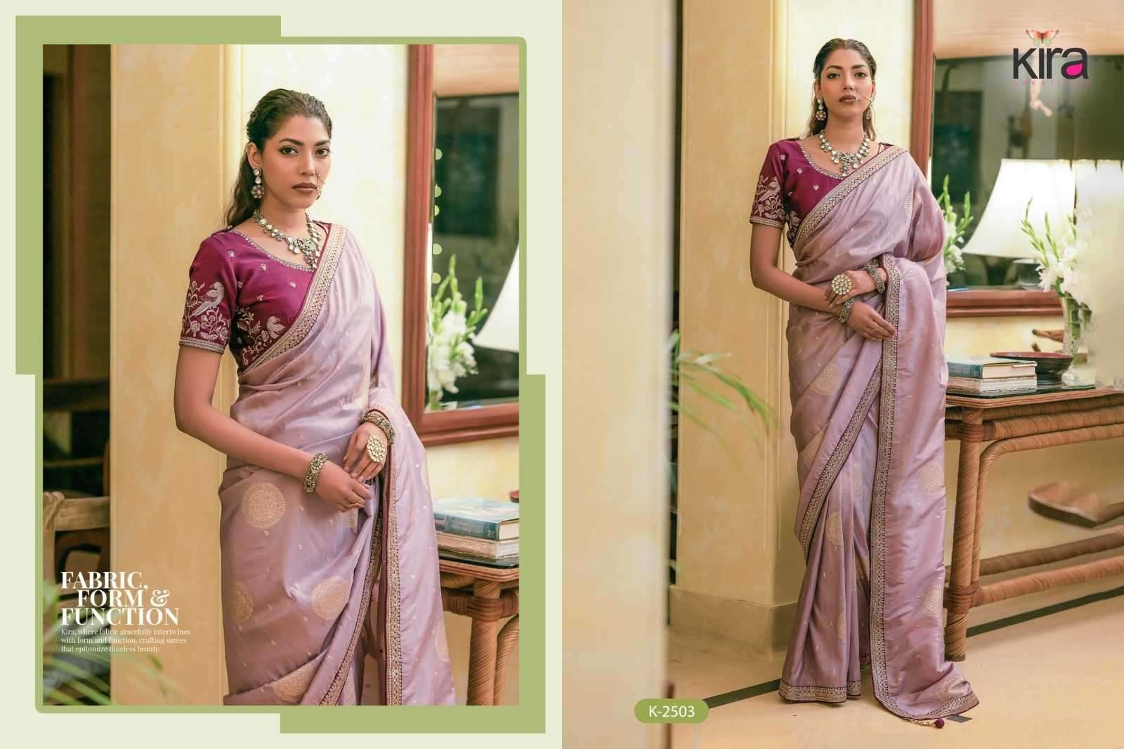 KIRA PRESENTS KHWAHISH 2501-2506 SILK DESIGNER PARTY WEAR SAREE FOR WOMEN CATALOG WHOLESALER AND EXDPRTER IN SURAT