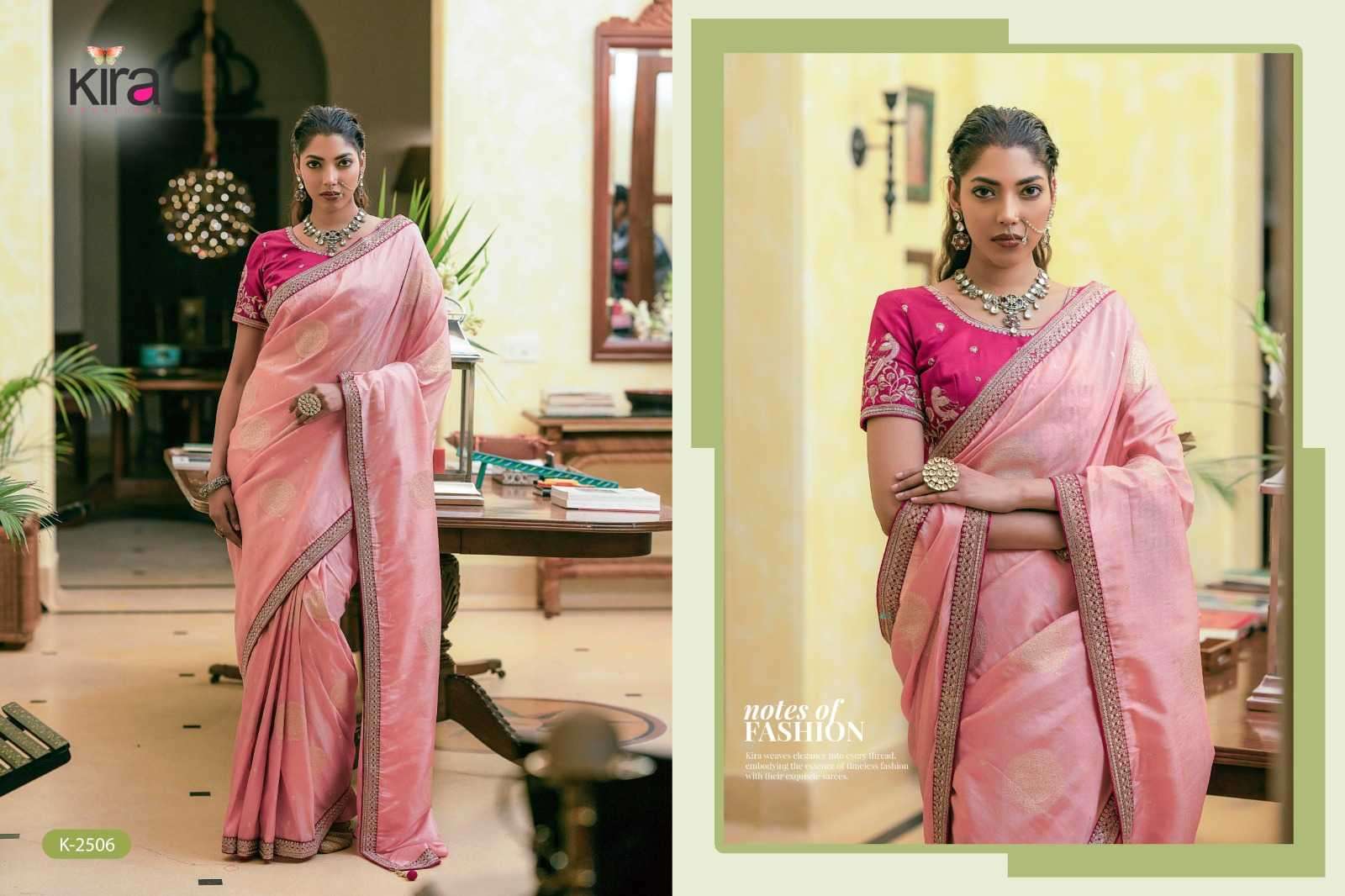 KIRA PRESENTS KHWAHISH 2501-2506 SILK DESIGNER PARTY WEAR SAREE FOR WOMEN CATALOG WHOLESALER AND EXDPRTER IN SURAT