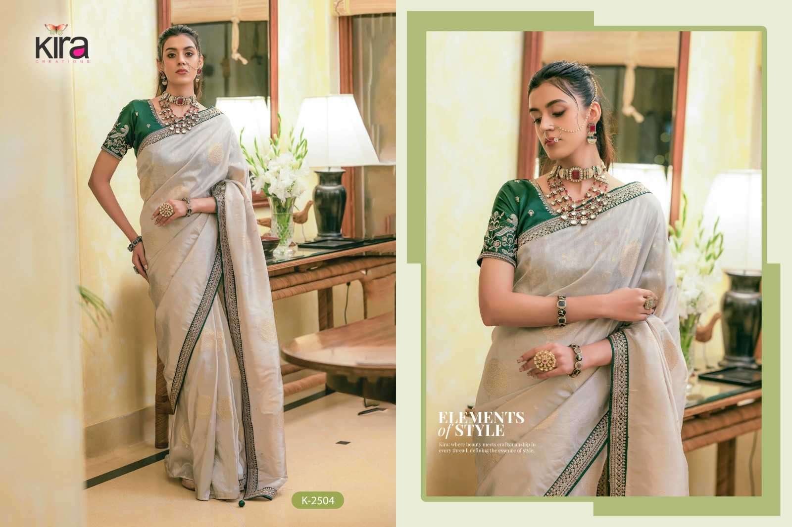 KIRA PRESENTS KHWAHISH 2501-2506 SILK DESIGNER PARTY WEAR SAREE FOR WOMEN CATALOG WHOLESALER AND EXDPRTER IN SURAT