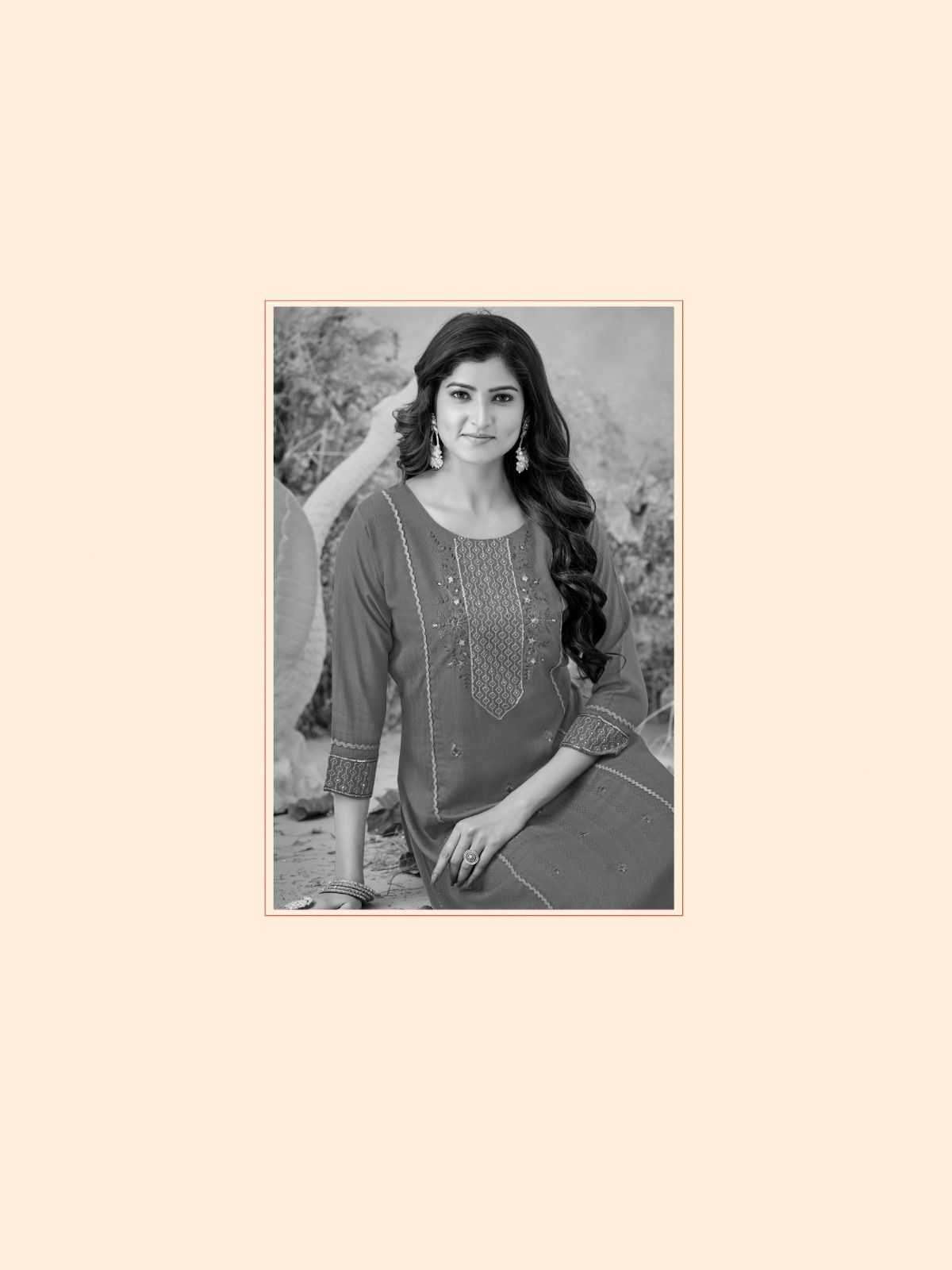 LADIES FLAVOUR SERENA VOL 10 RAYON EMBROIDERY WORK FULL STITCH LONG KURTI CATALOG WHOLESALER AND EXPORTER IN SURAT