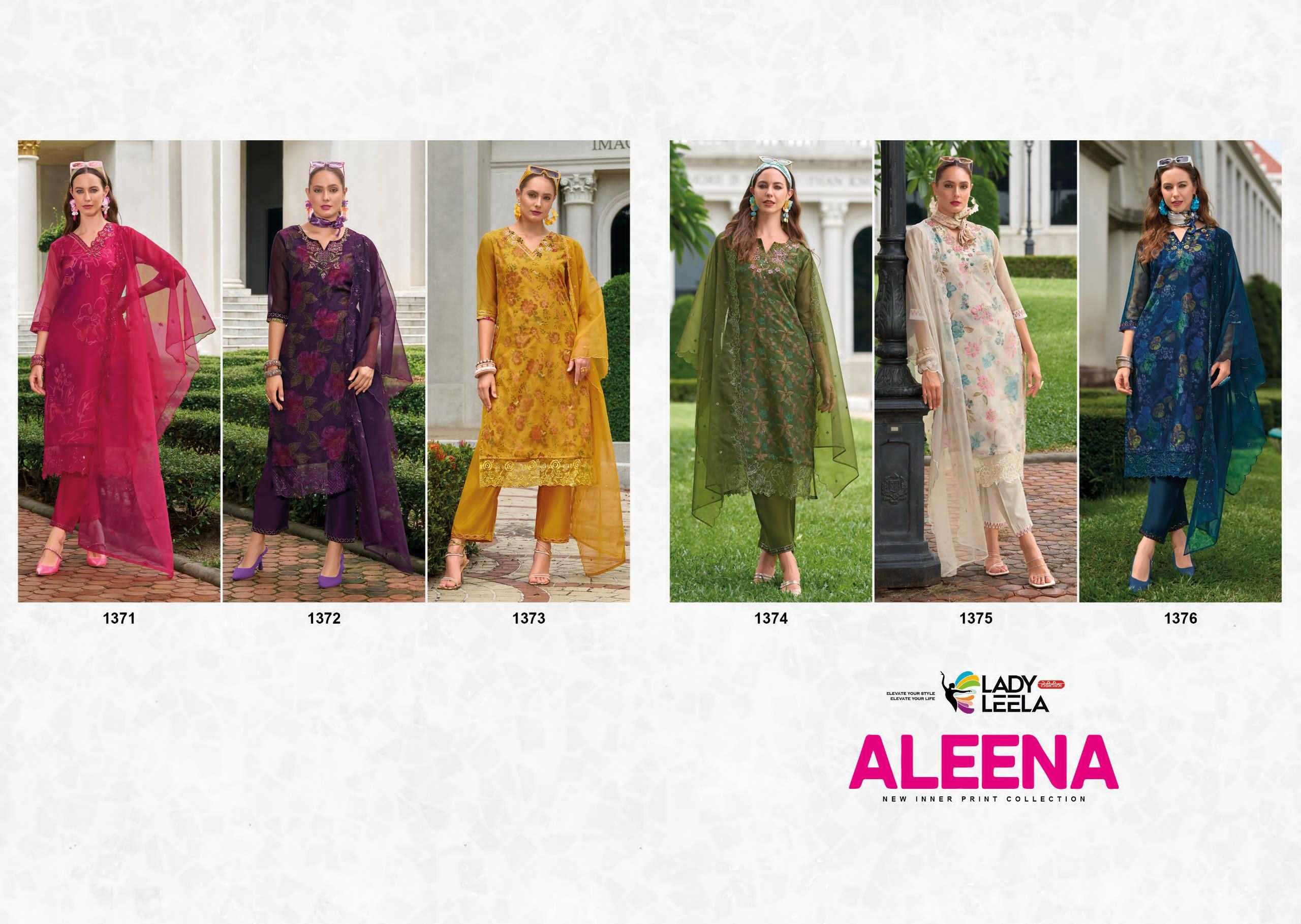 LADY LEELA PRESENTS ALEENA EMBRIODERY ORGANZA READYMADE 3PCS SALWAR SUITS CATALOG WHOLESALER  AND EXPORTER 