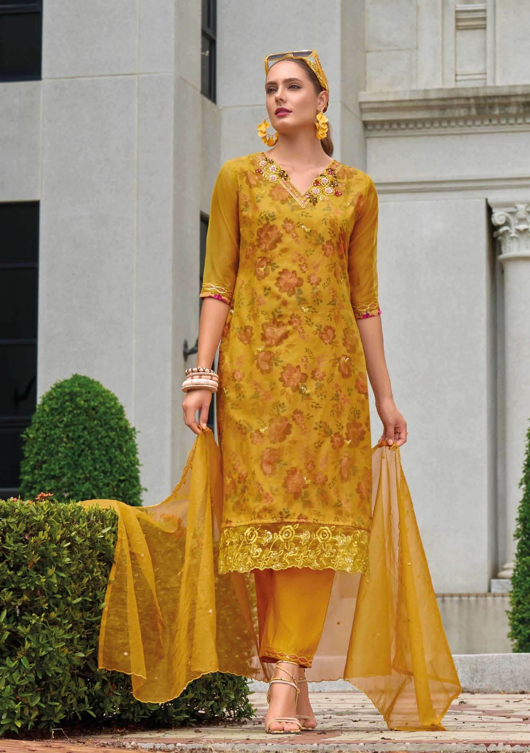 LADY LEELA PRESENTS ALEENA EMBRIODERY ORGANZA READYMADE 3PCS SALWAR SUITS CATALOG WHOLESALER  AND EXPORTER 