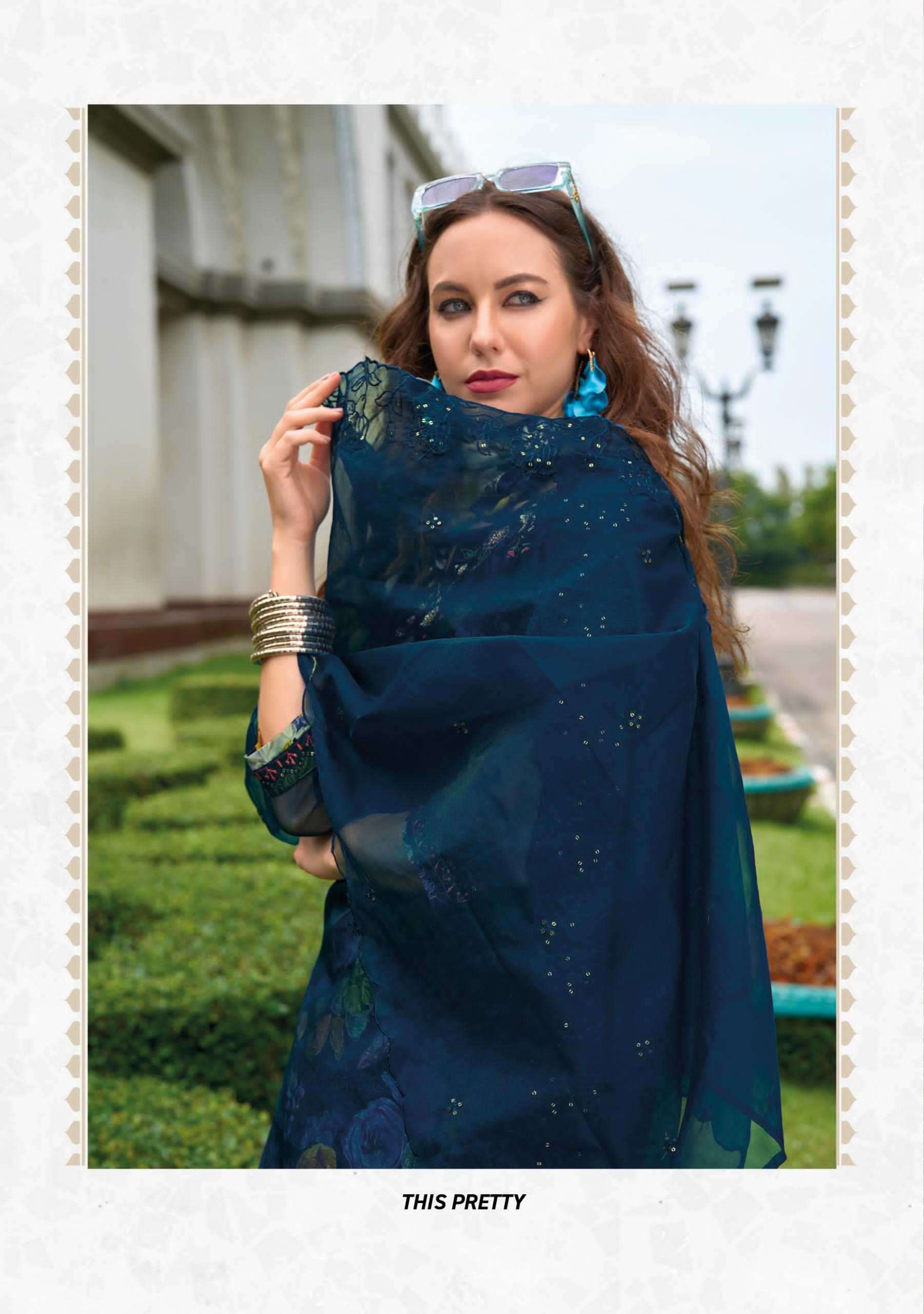LADY LEELA PRESENTS ALEENA EMBRIODERY ORGANZA READYMADE 3PCS SALWAR SUITS CATALOG WHOLESALER  AND EXPORTER 