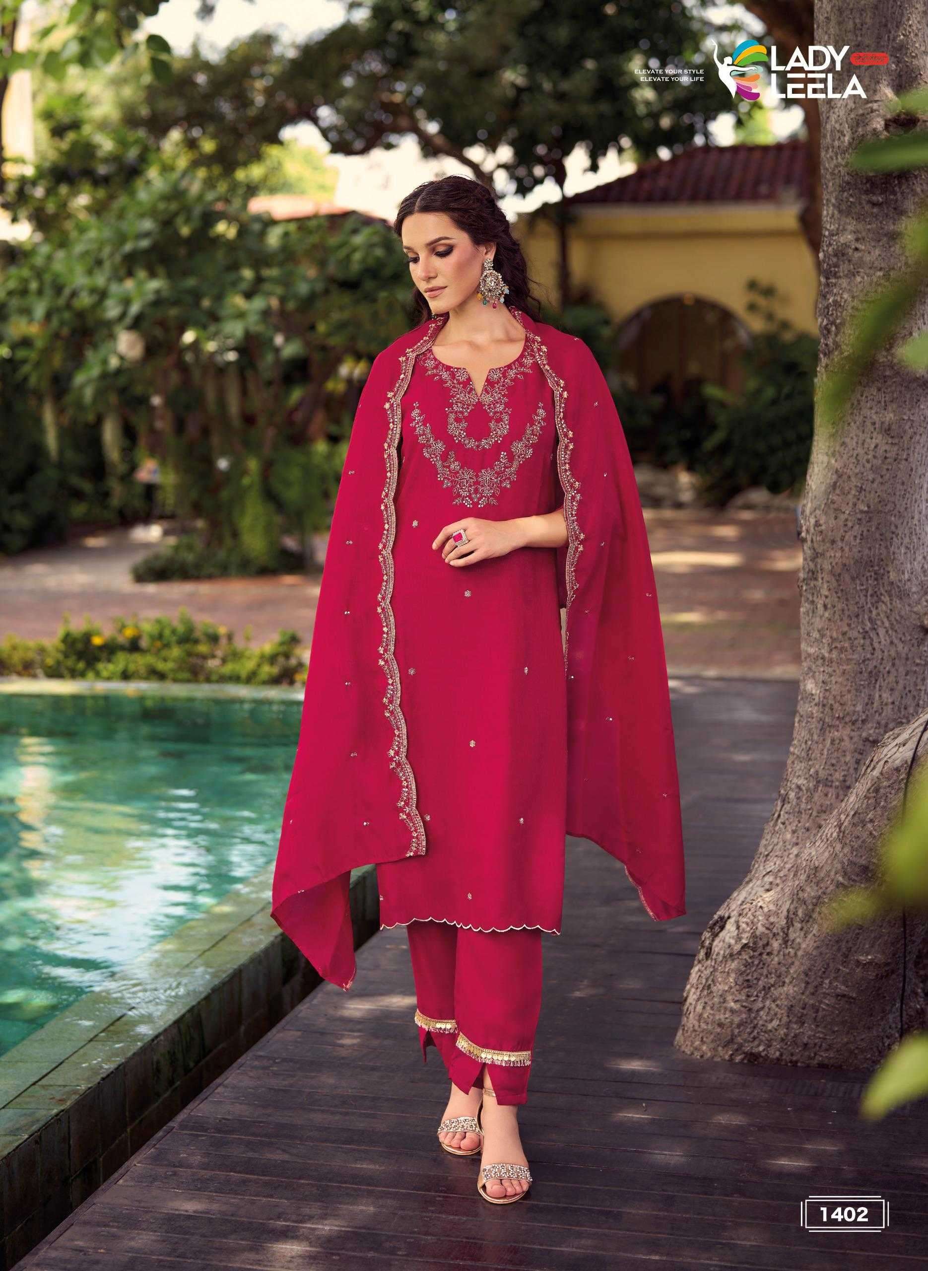 LADY LEELA PRESENTS NOOR VOL-2 VICHITRA READYMADE EXCLUSIVE HANDWORK 3PCS DRESS CATALOG WHOLESALER AND EXPORTER 