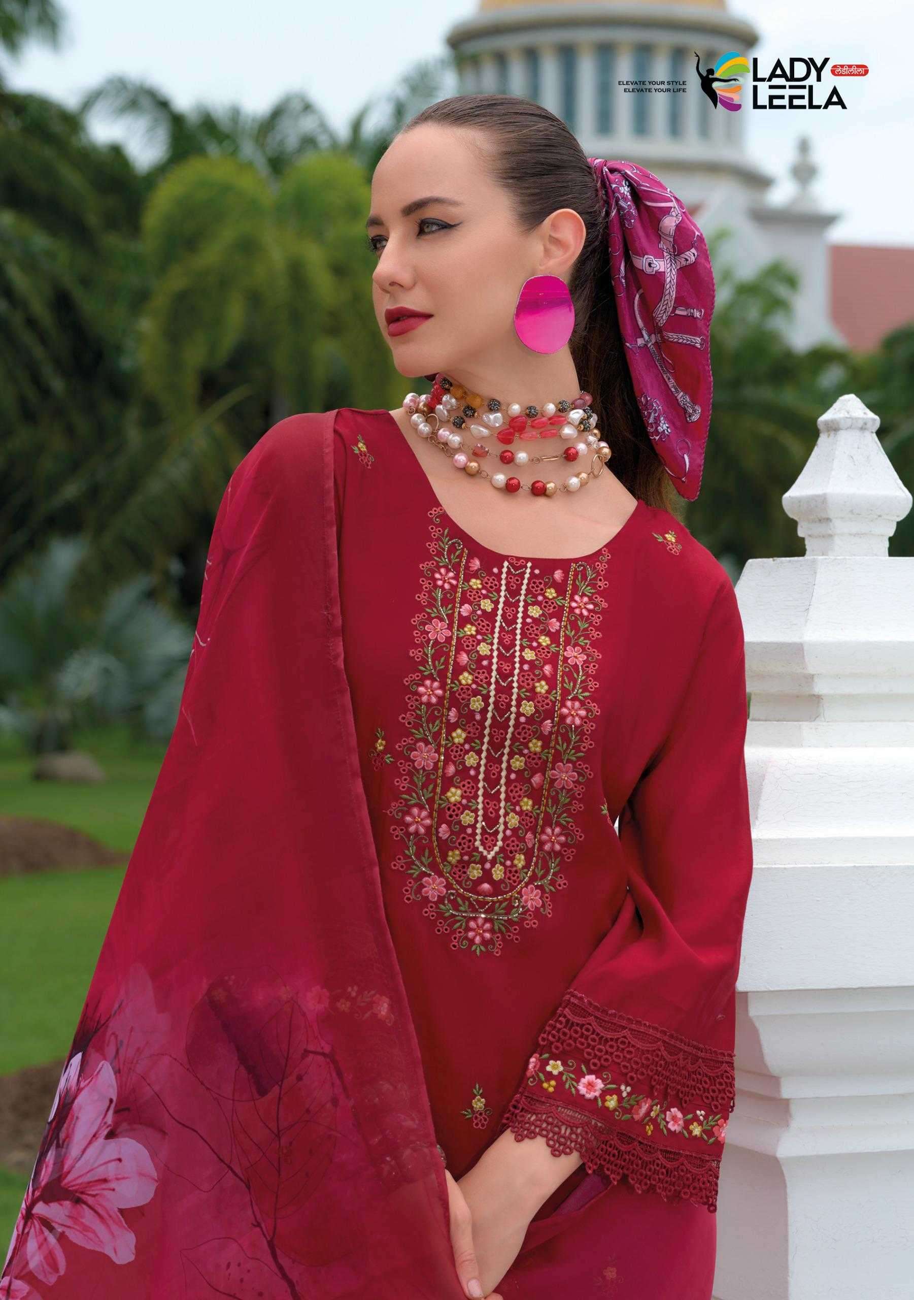 LADY LEELA PRESENTS RIWAYAT VOL-2 VISCOSE SILK READYMADE TRENDY 3PCS SALWAR SUITS CATALOG WHOLESALER AND EXPORTER IN SURAT