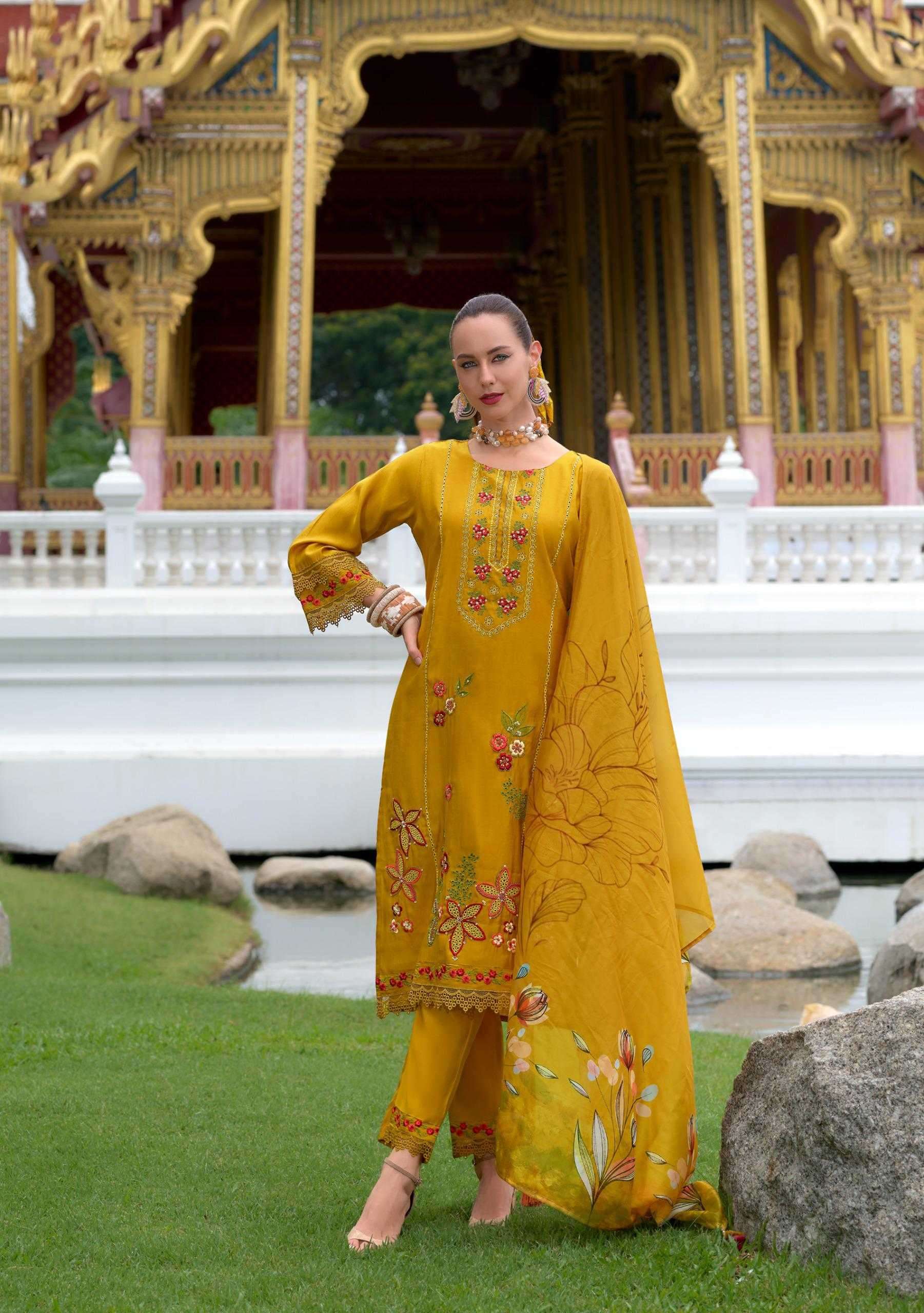 LADY LEELA PRESENTS RIWAYAT VOL-2 VISCOSE SILK READYMADE TRENDY 3PCS SALWAR SUITS CATALOG WHOLESALER AND EXPORTER IN SURAT