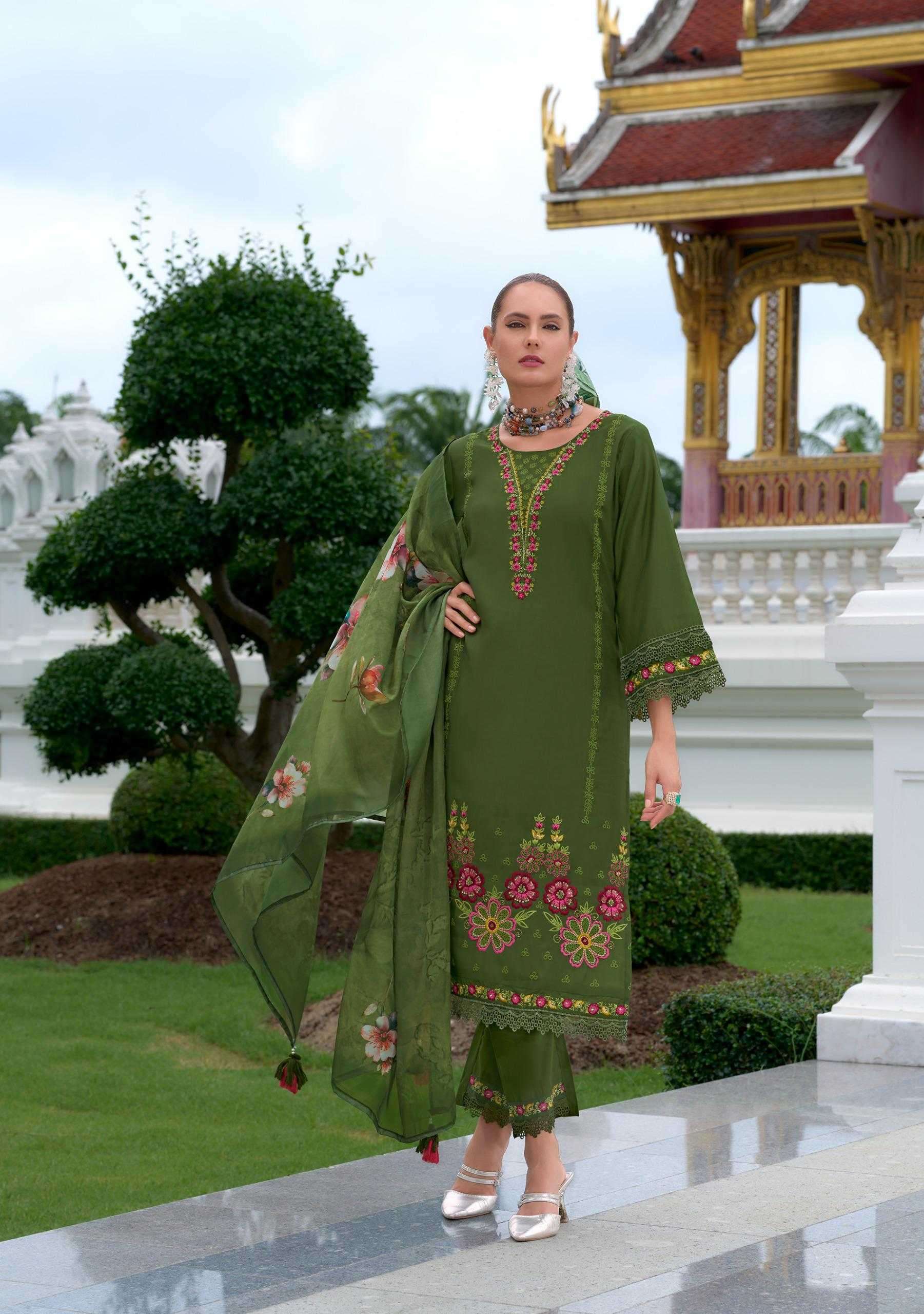 LADY LEELA PRESENTS RIWAYAT VOL-2 VISCOSE SILK READYMADE TRENDY 3PCS SALWAR SUITS CATALOG WHOLESALER AND EXPORTER IN SURAT
