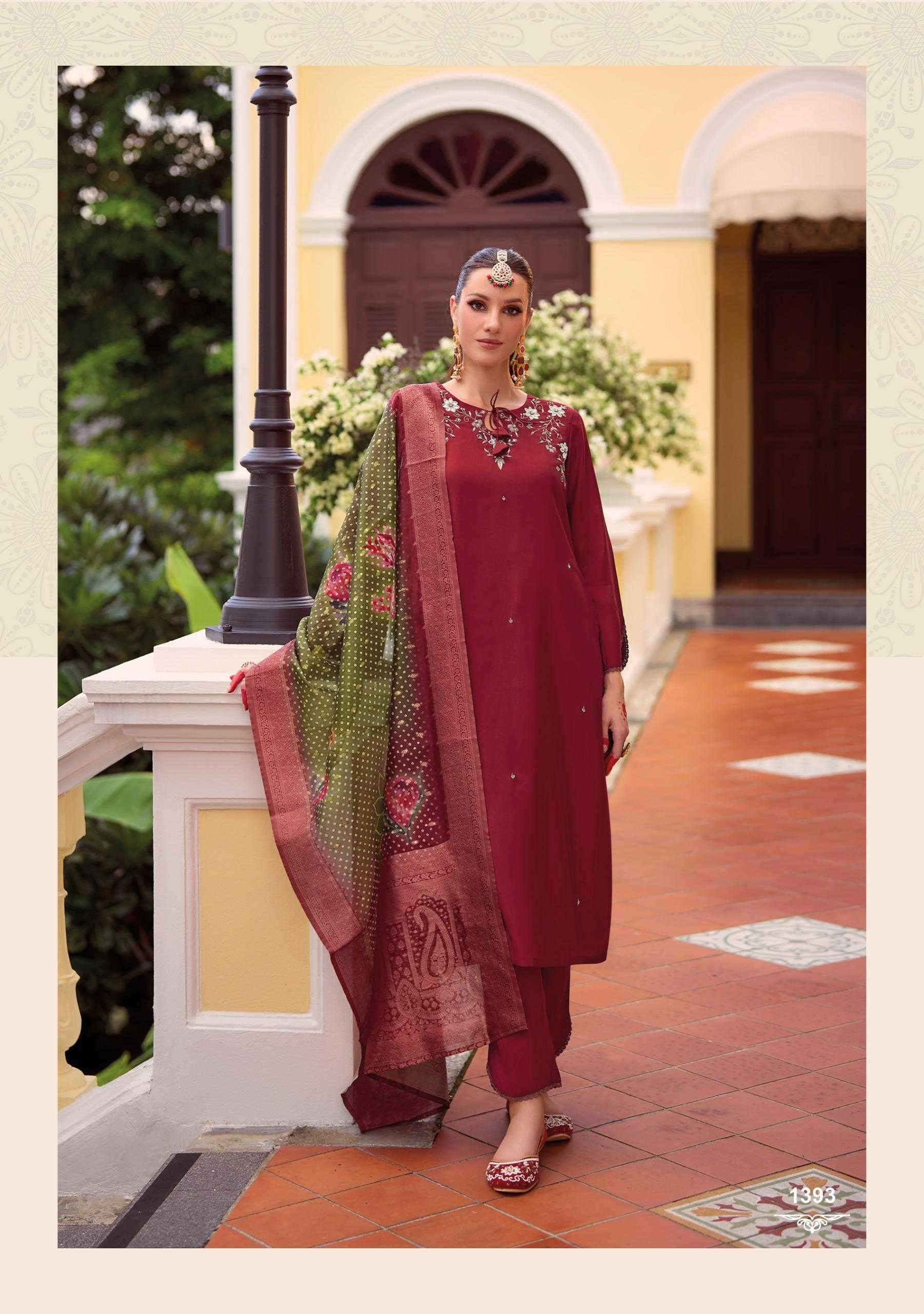 LADY LEELA PRESENTS SUHAGAN READYMADE VISCOSE OCCASION WEAR KARWA SPECIAL SUIT CATALOG WHOLESALER AND EXPORTER IN SURAT