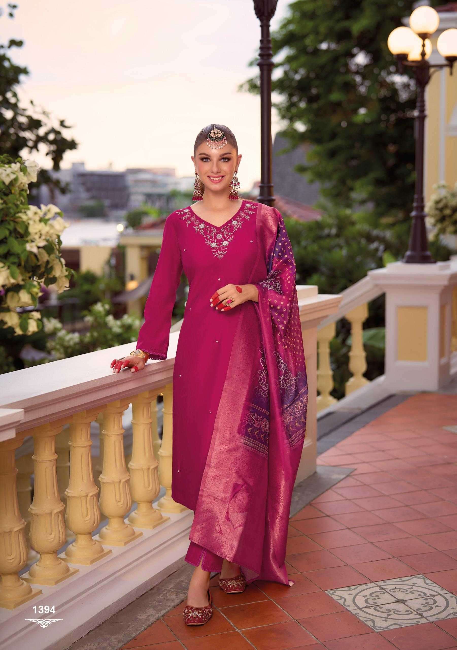 LADY LEELA PRESENTS SUHAGAN READYMADE VISCOSE OCCASION WEAR KARWA SPECIAL SUIT CATALOG WHOLESALER AND EXPORTER IN SURAT