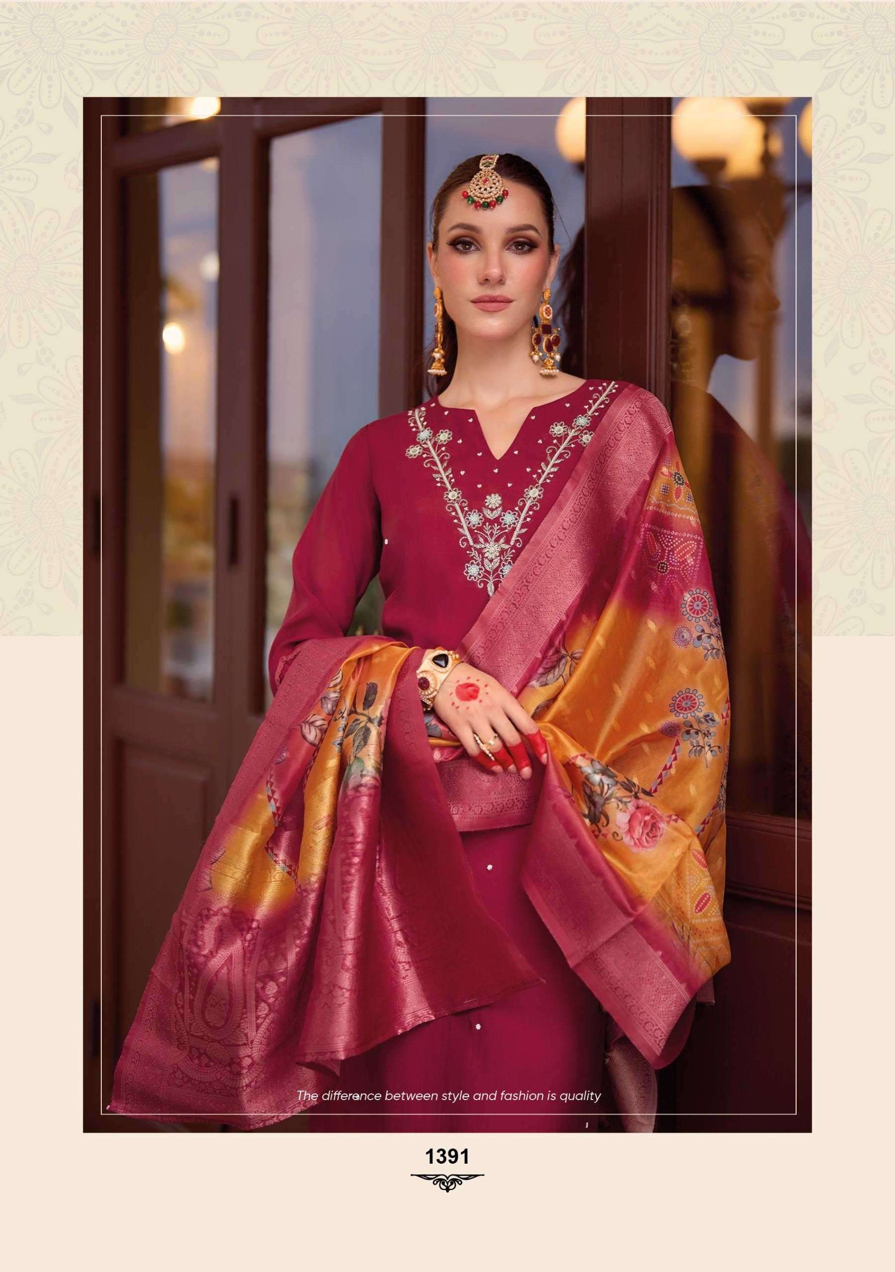 LADY LEELA PRESENTS SUHAGAN READYMADE VISCOSE OCCASION WEAR KARWA SPECIAL SUIT CATALOG WHOLESALER AND EXPORTER IN SURAT