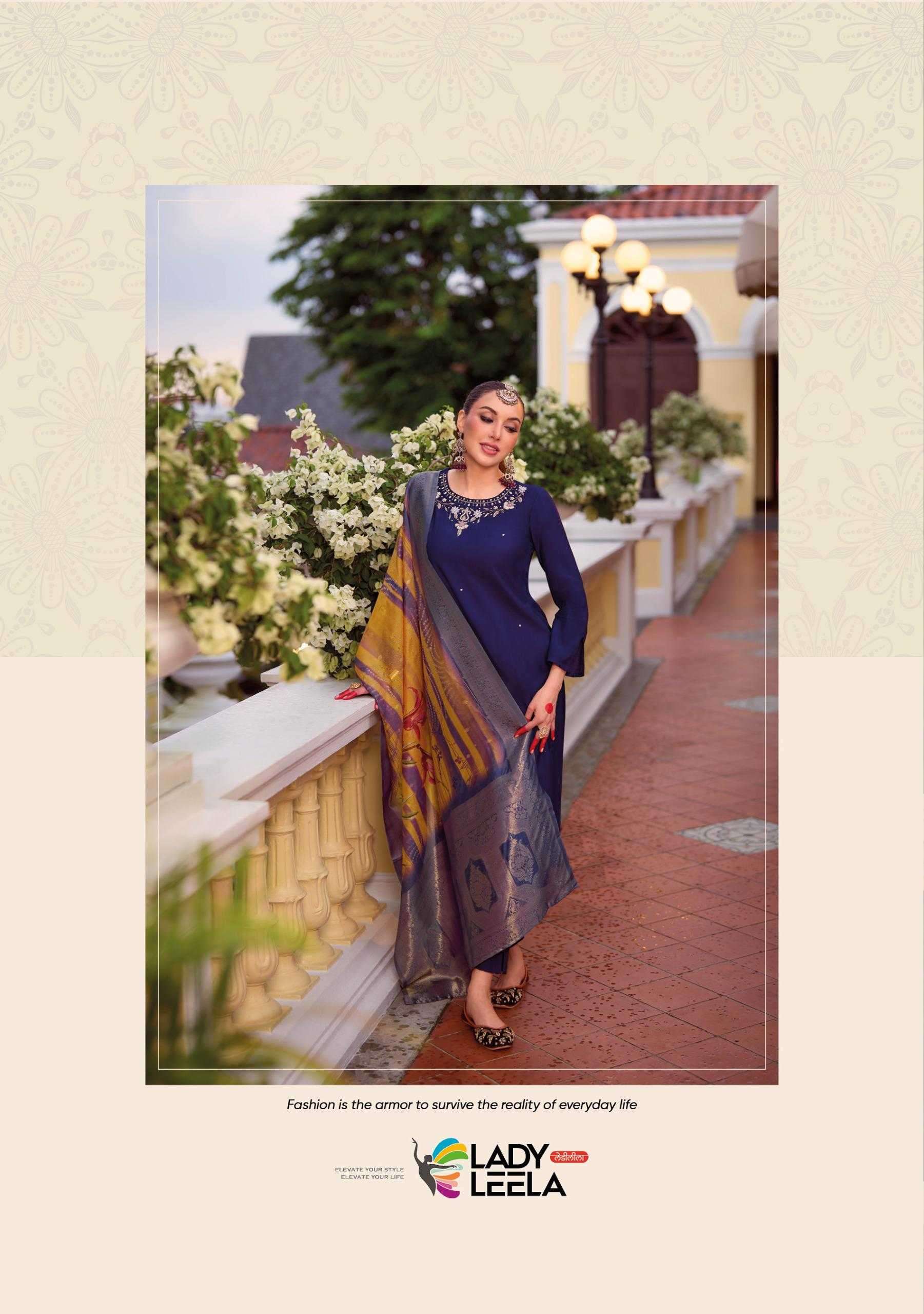 LADY LEELA PRESENTS SUHAGAN READYMADE VISCOSE OCCASION WEAR KARWA SPECIAL SUIT CATALOG WHOLESALER AND EXPORTER IN SURAT