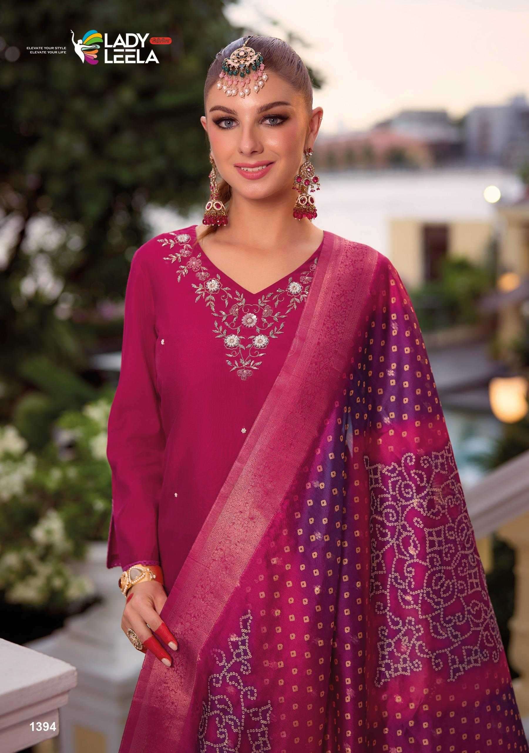 LADY LEELA PRESENTS SUHAGAN READYMADE VISCOSE OCCASION WEAR KARWA SPECIAL SUIT CATALOG WHOLESALER AND EXPORTER IN SURAT
