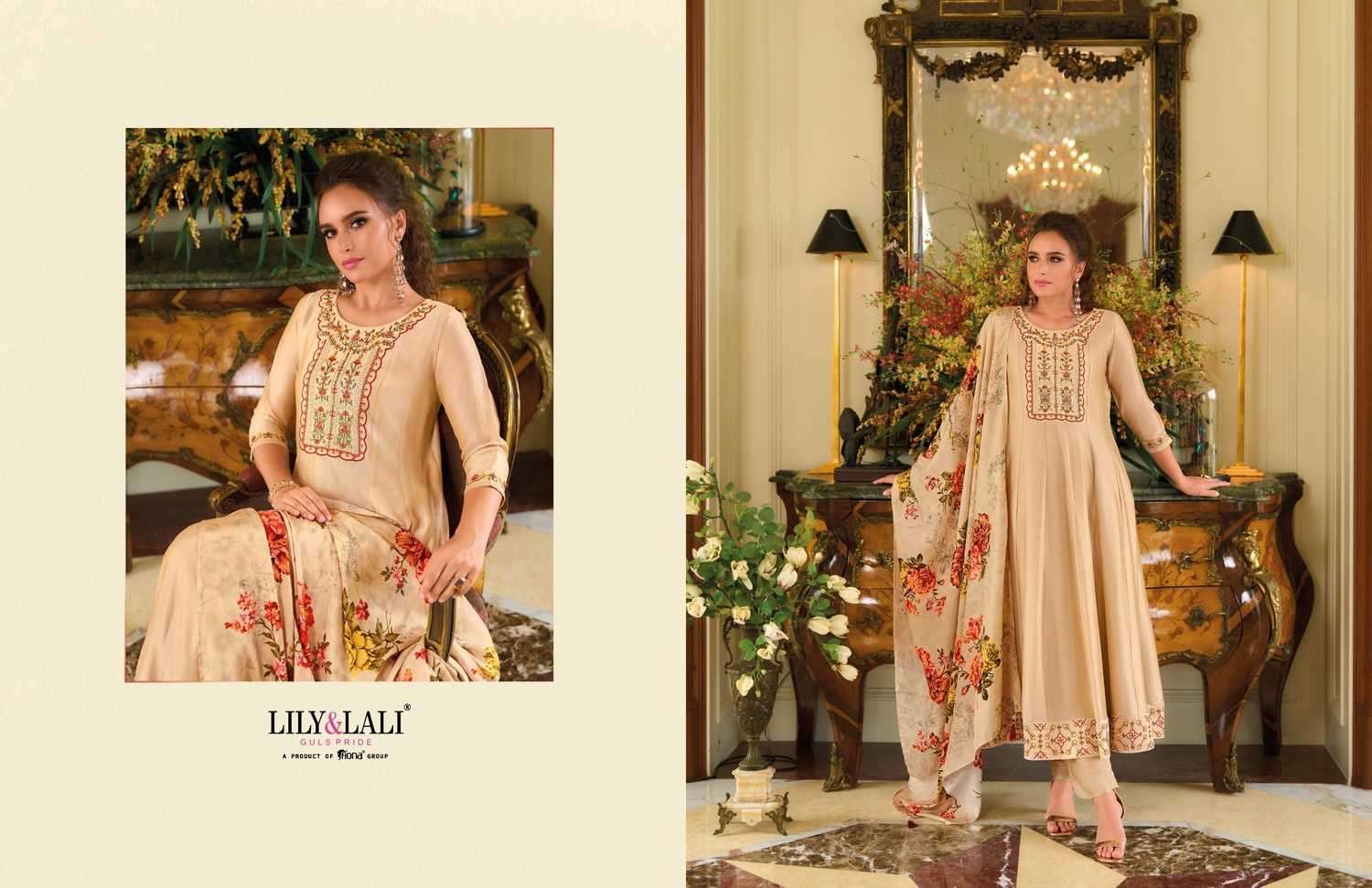 LILY & LALI PRESENTS BEGUM JAAN ANARKALI STYLE VICHITRA SILK FULL STITCH PARTY WEAR SUIT CATALOG WHOLESALER AND EXPORTER 