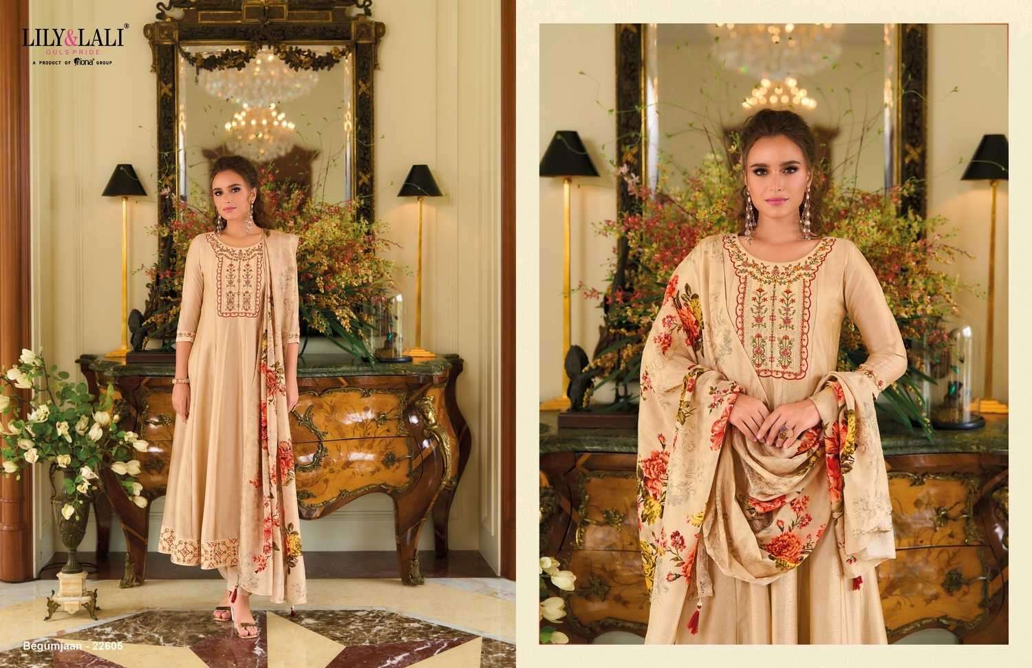 LILY & LALI PRESENTS BEGUM JAAN ANARKALI STYLE VICHITRA SILK FULL STITCH PARTY WEAR SUIT CATALOG WHOLESALER AND EXPORTER 