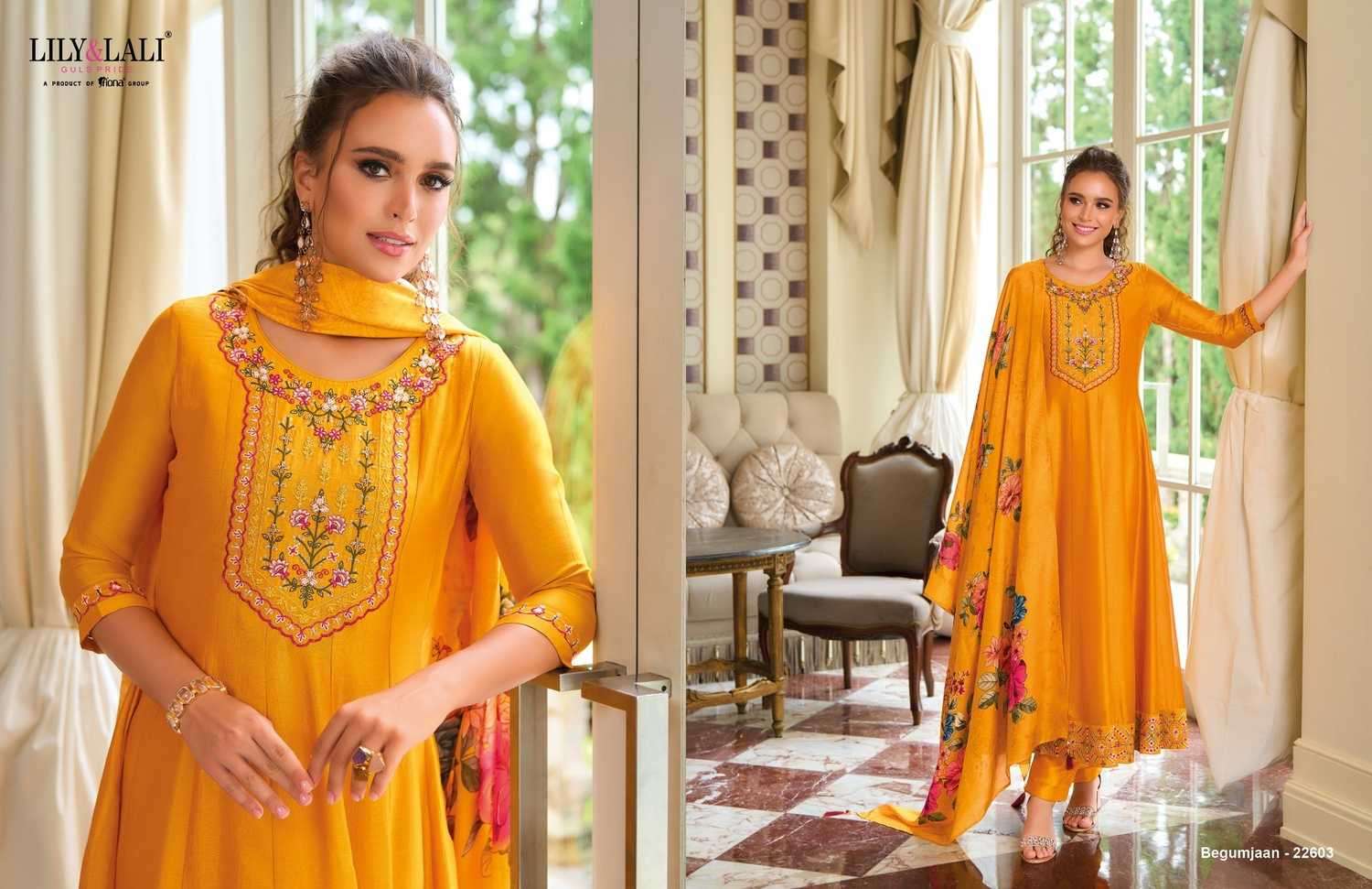 LILY & LALI PRESENTS BEGUM JAAN ANARKALI STYLE VICHITRA SILK FULL STITCH PARTY WEAR SUIT CATALOG WHOLESALER AND EXPORTER 