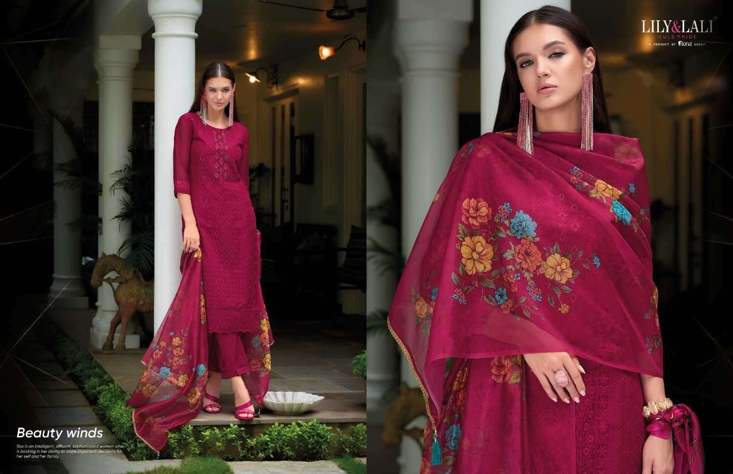 LILY & LALI PRESENTS CHIKANKARI VOL-3 ORGANZA HANDWORK READYMADE SUITS CATALOG WHOLESALER AND EXPORTER IN SURAT