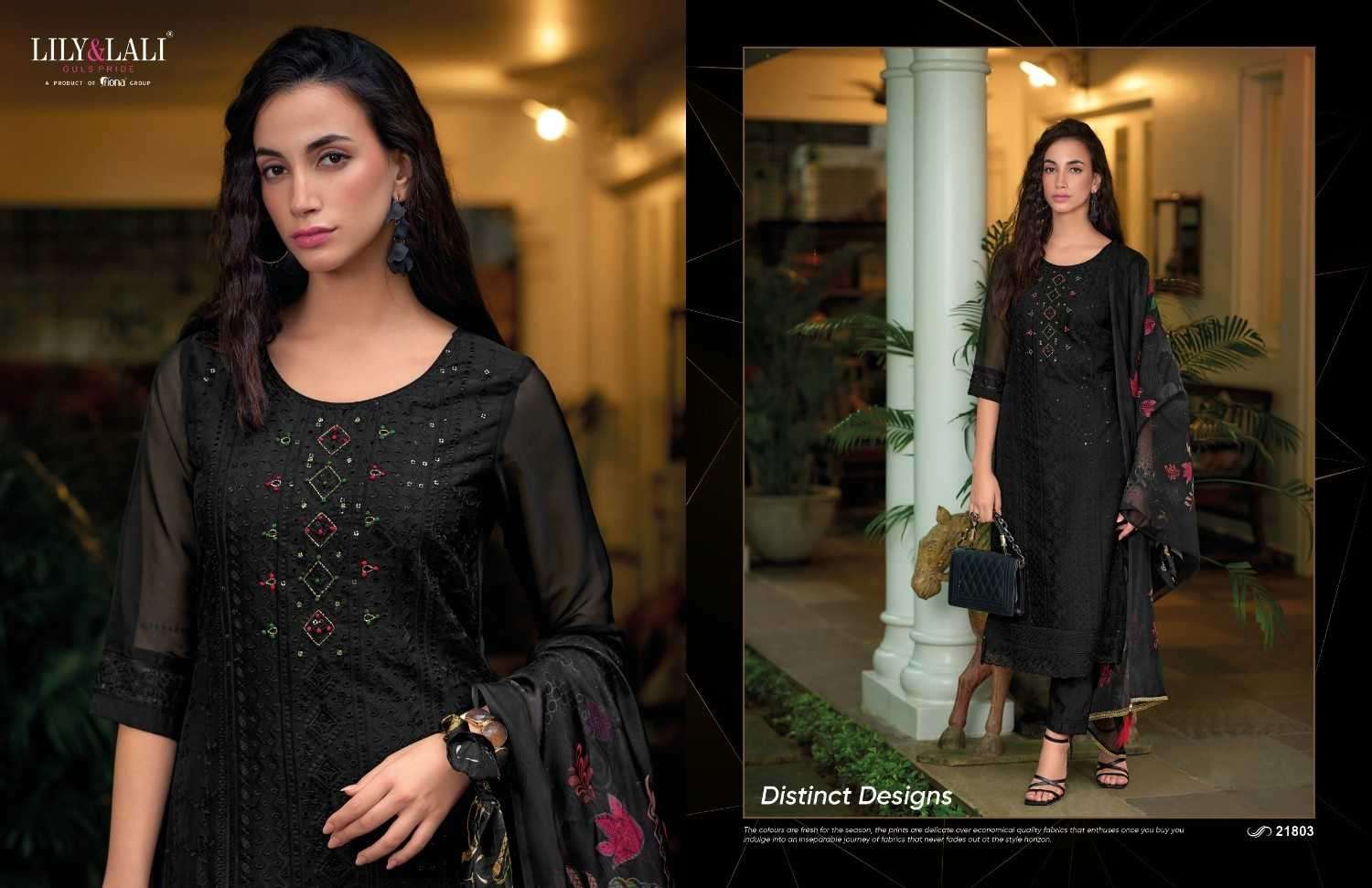 LILY & LALI PRESENTS CHIKANKARI VOL-3 ORGANZA HANDWORK READYMADE SUITS CATALOG WHOLESALER AND EXPORTER IN SURAT