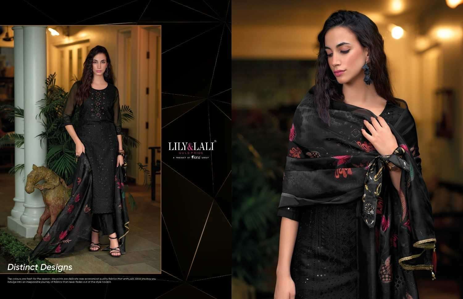 LILY & LALI PRESENTS CHIKANKARI VOL-3 ORGANZA HANDWORK READYMADE SUITS CATALOG WHOLESALER AND EXPORTER IN SURAT