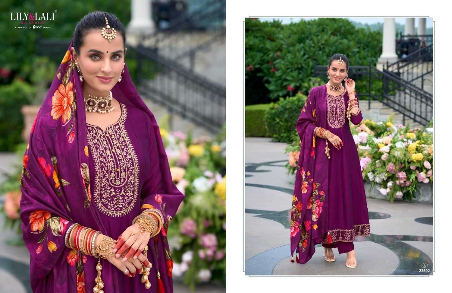 LILY & LALI PRESENTS KARWA ANARKALI VICHITRA SILK READYMADE HANDWORK FESTIVE 3PCS KURTIS CATALOG WHOLESALER AND EXPORTER IN SURAT