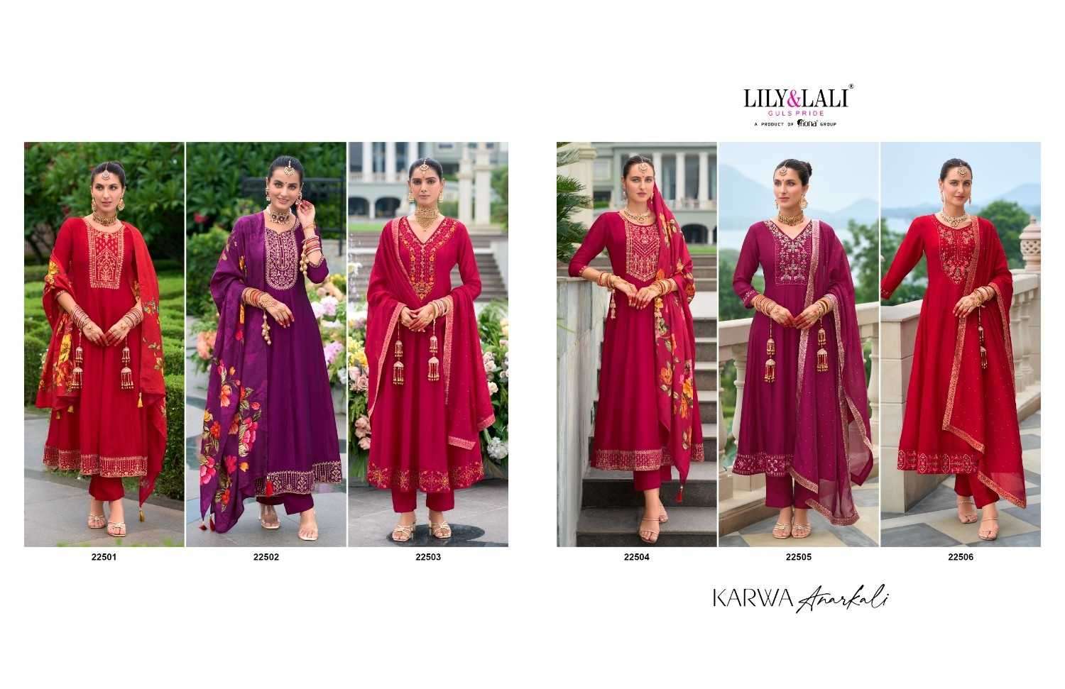 LILY & LALI PRESENTS KARWA ANARKALI VICHITRA SILK READYMADE HANDWORK FESTIVE 3PCS KURTIS CATALOG WHOLESALER AND EXPORTER IN SURAT