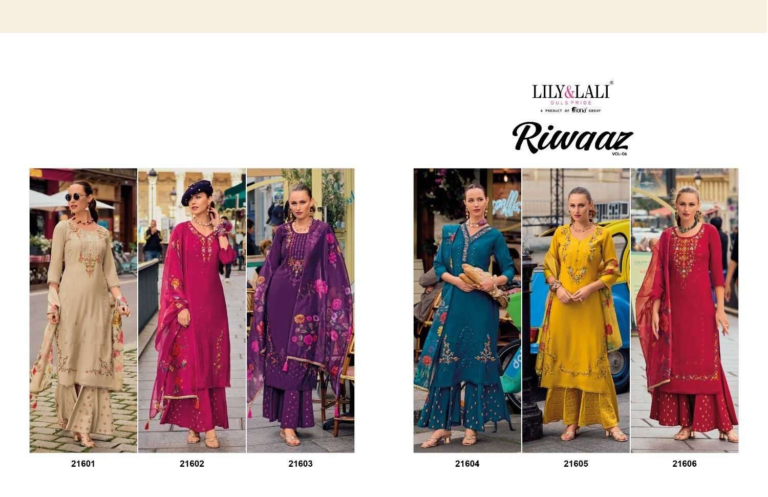 LILY & LALI PRESENTS RIWAAZ VOL-6 COTTON EXCLUSIVE READYMADE FESTIVE PLAZZO STYLE SALWAR SUITS CATALOG WHOLESALER AND EXPORTER IN SURAT