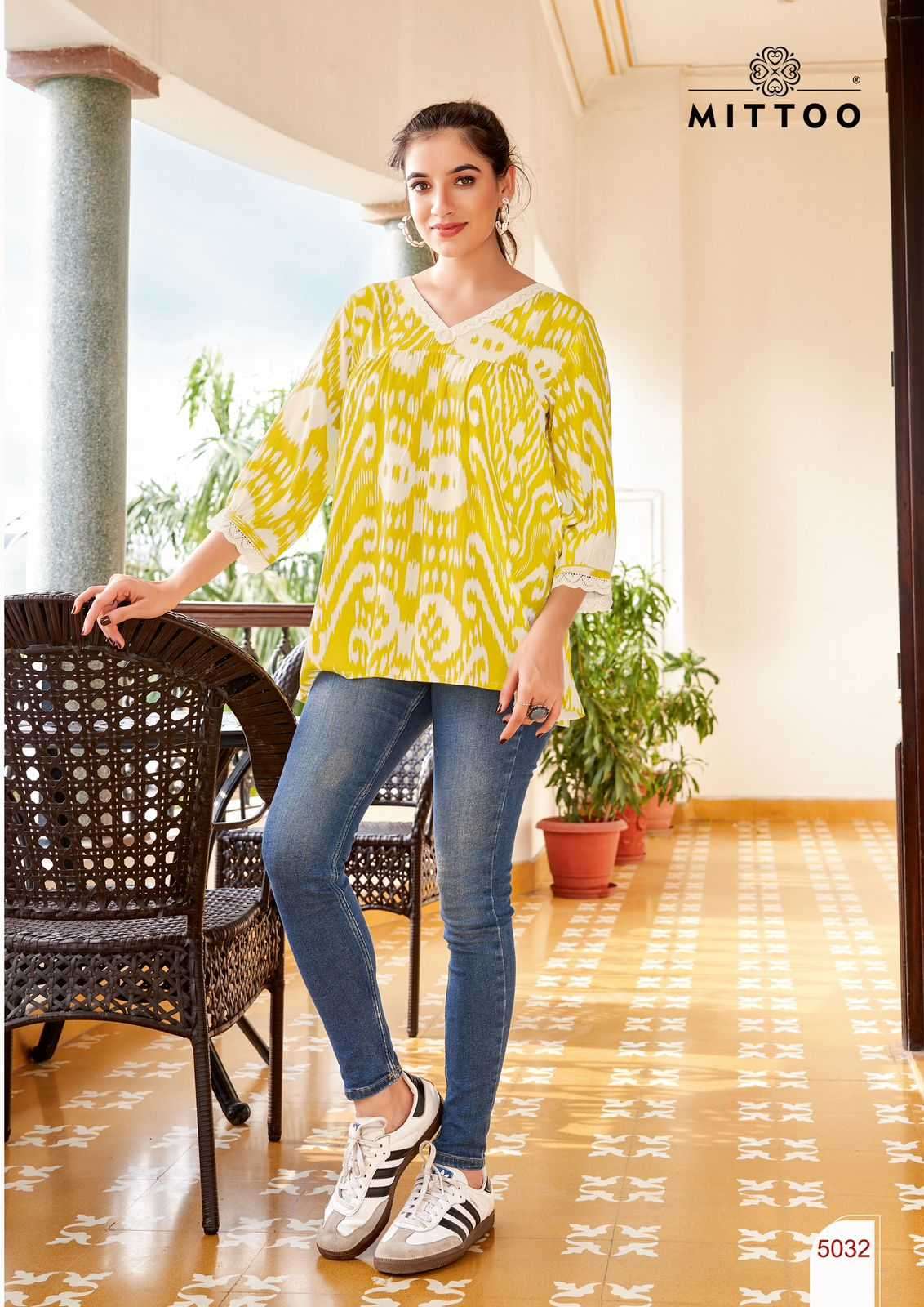 MITTOO PRESENTS VICTORIA VOL-6 RAYON PRINT READYMADE WESTERN GIRLS TOPS CATALOG WHOLESALER AND EXPORTER 