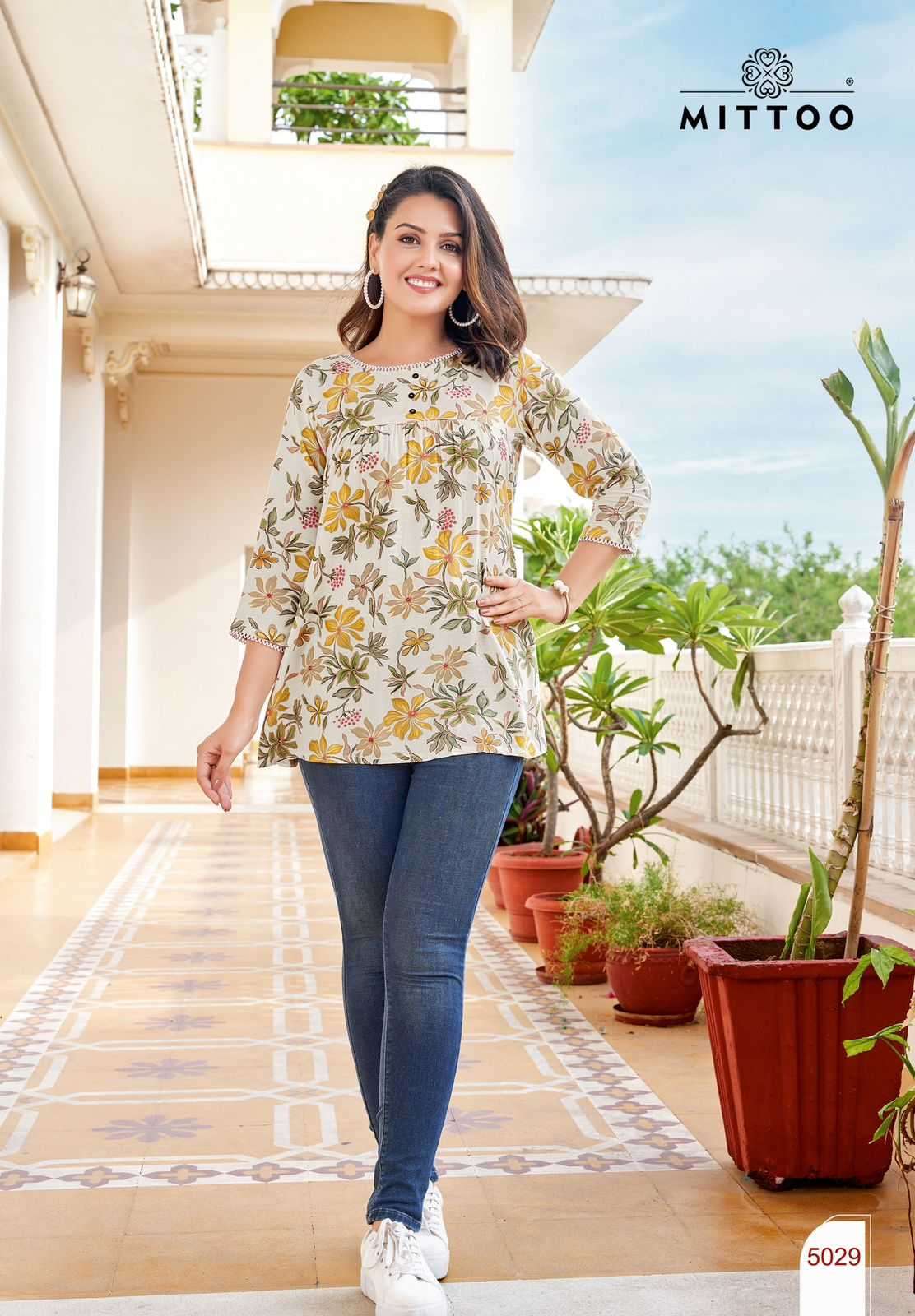 MITTOO PRESENTS VICTORIA VOL-6 RAYON PRINT READYMADE WESTERN GIRLS TOPS CATALOG WHOLESALER AND EXPORTER 