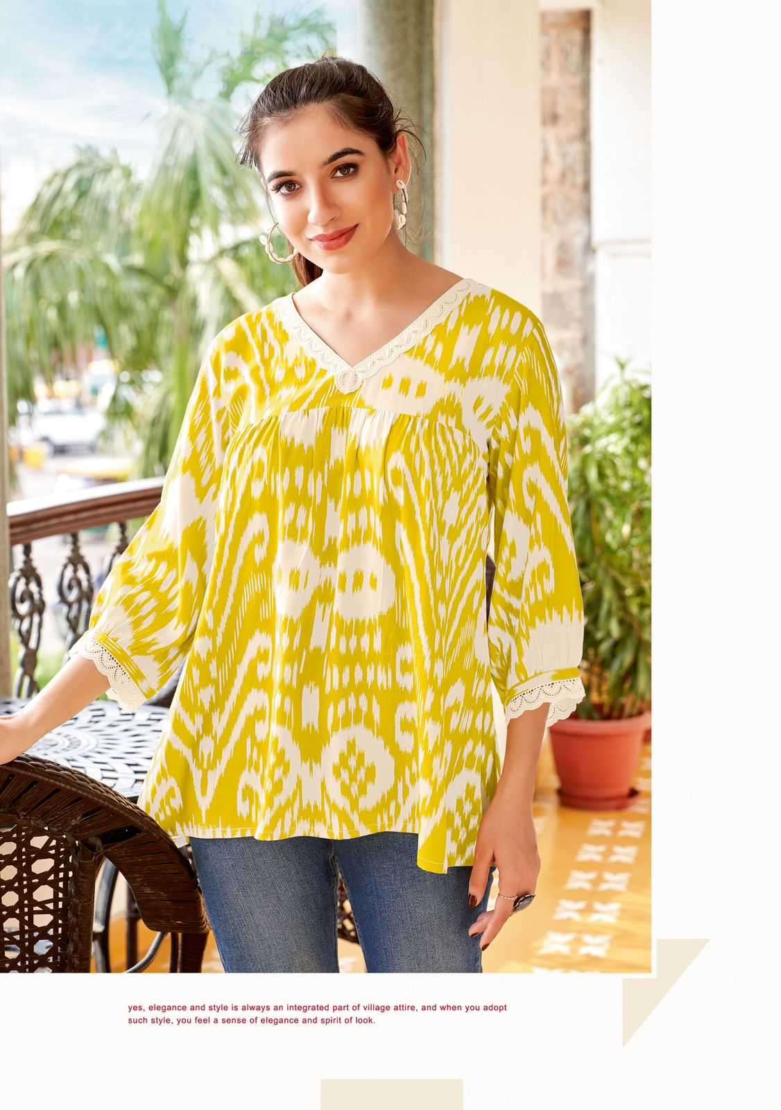 MITTOO PRESENTS VICTORIA VOL-6 RAYON PRINT READYMADE WESTERN GIRLS TOPS CATALOG WHOLESALER AND EXPORTER 