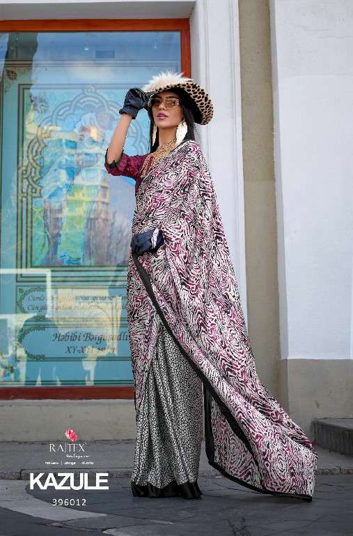 Rajtex Presents kazule satin crepe printed trendy saree Catalog Wholesaler And Exporter In Surat