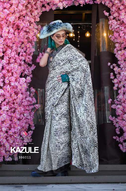 Rajtex Presents kazule satin crepe printed trendy saree Catalog Wholesaler And Exporter In Surat
