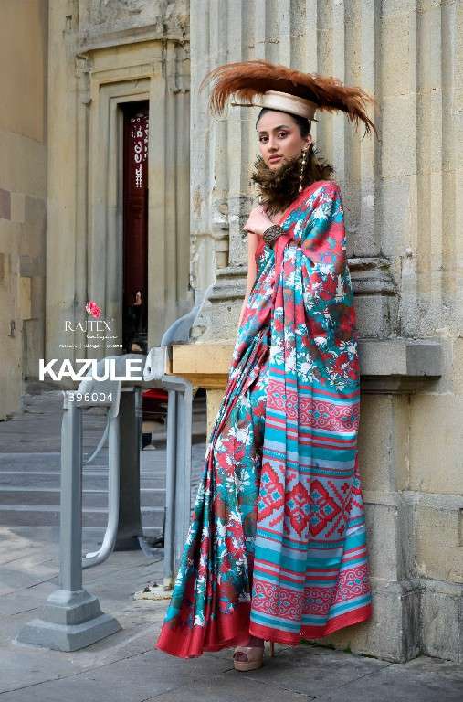 Rajtex Presents kazule satin crepe printed trendy saree Catalog Wholesaler And Exporter In Surat
