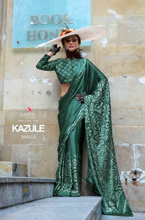 Rajtex Presents kazule satin crepe printed trendy saree Catalog Wholesaler And Exporter In Surat