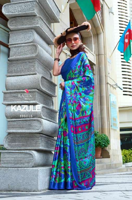 Rajtex Presents kazule satin crepe printed trendy saree Catalog Wholesaler And Exporter In Surat