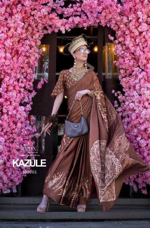 Rajtex Presents kazule satin crepe printed trendy saree Catalog Wholesaler And Exporter In Surat