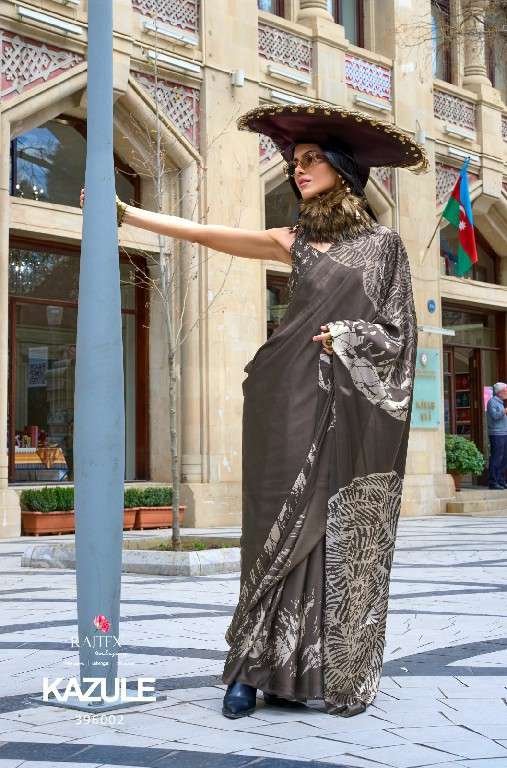 Rajtex Presents kazule satin crepe printed trendy saree Catalog Wholesaler And Exporter In Surat