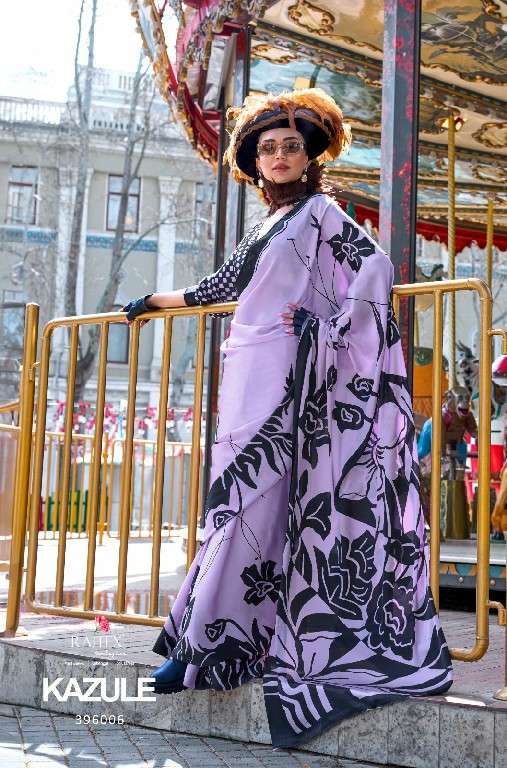 Rajtex Presents kazule satin crepe printed trendy saree Catalog Wholesaler And Exporter In Surat