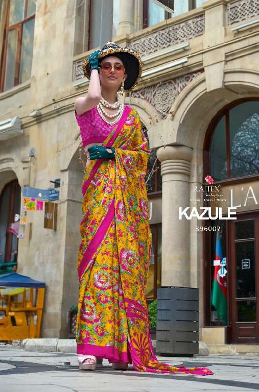 Rajtex Presents kazule satin crepe printed trendy saree Catalog Wholesaler And Exporter In Surat