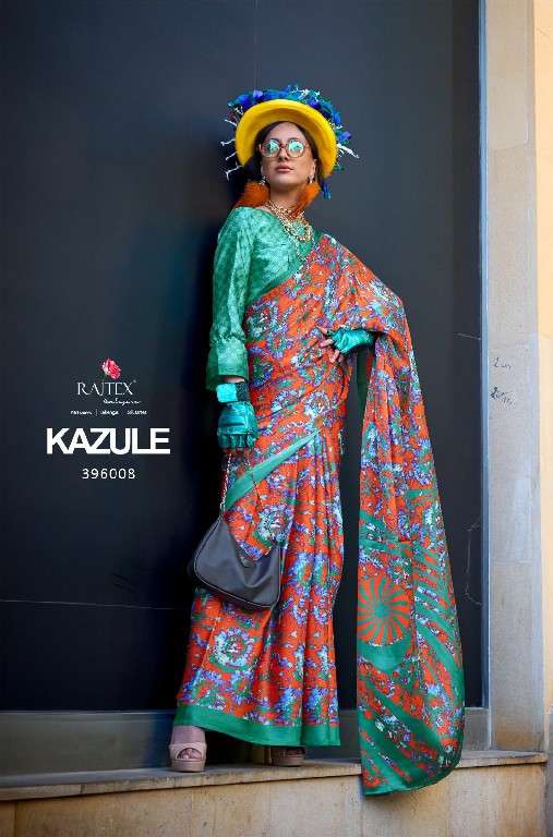 Rajtex Presents kazule satin crepe printed trendy saree Catalog Wholesaler And Exporter In Surat