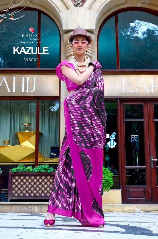 Rajtex Presents kazule satin crepe printed trendy saree Catalog Wholesaler And Exporter In Surat
