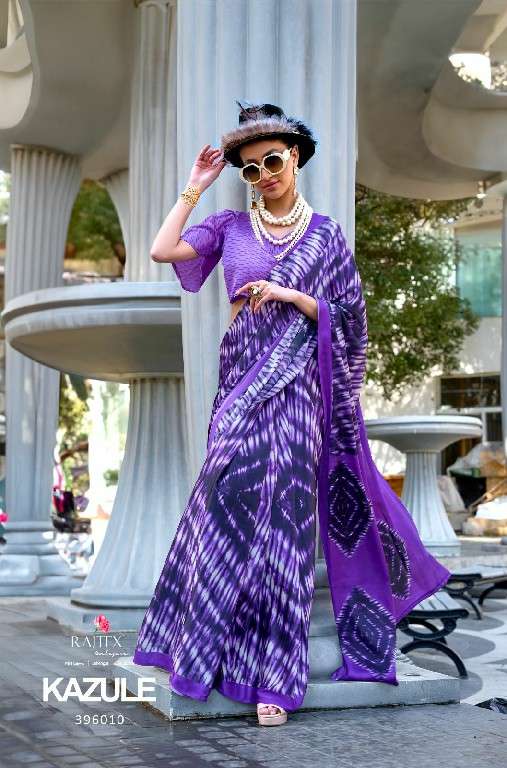 Rajtex Presents kazule satin crepe printed trendy saree Catalog Wholesaler And Exporter In Surat