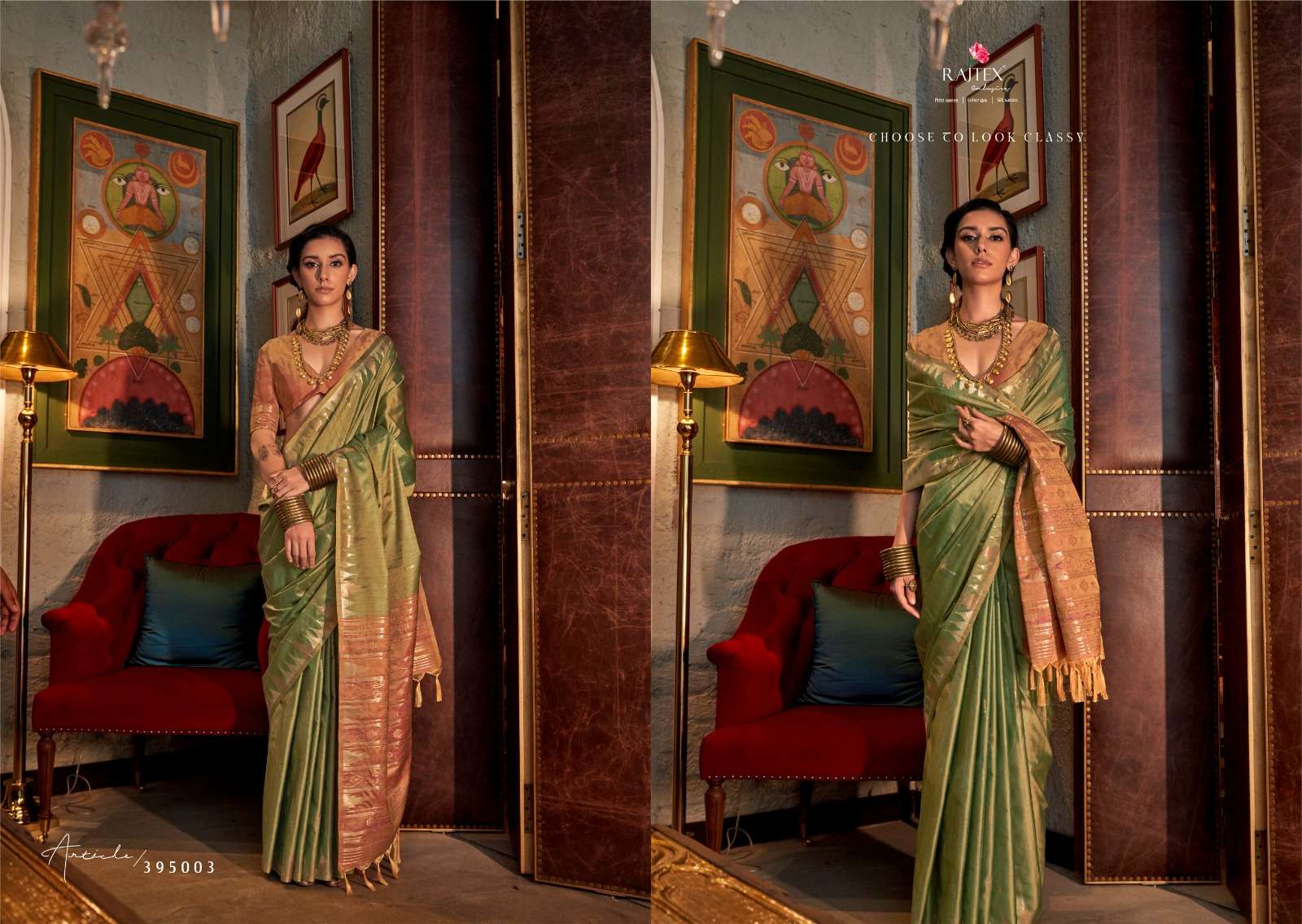 Rajtex Presents Kontessa silk Wholesale Tussar Silk Handloom Weaving Party Wear Sarees Catalog Wholesaler And Exporter 