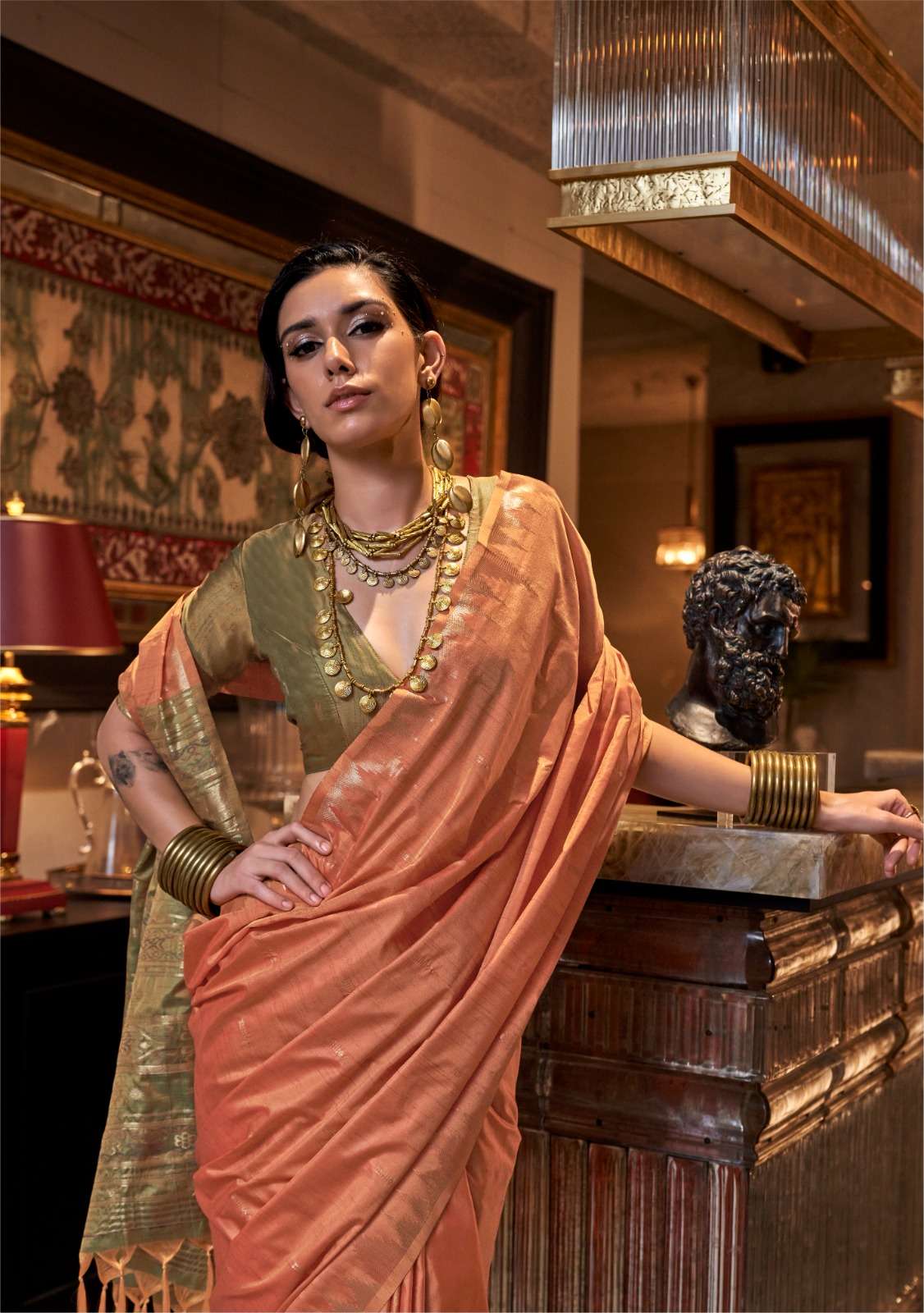 Rajtex Presents Kontessa silk Wholesale Tussar Silk Handloom Weaving Party Wear Sarees Catalog Wholesaler And Exporter 