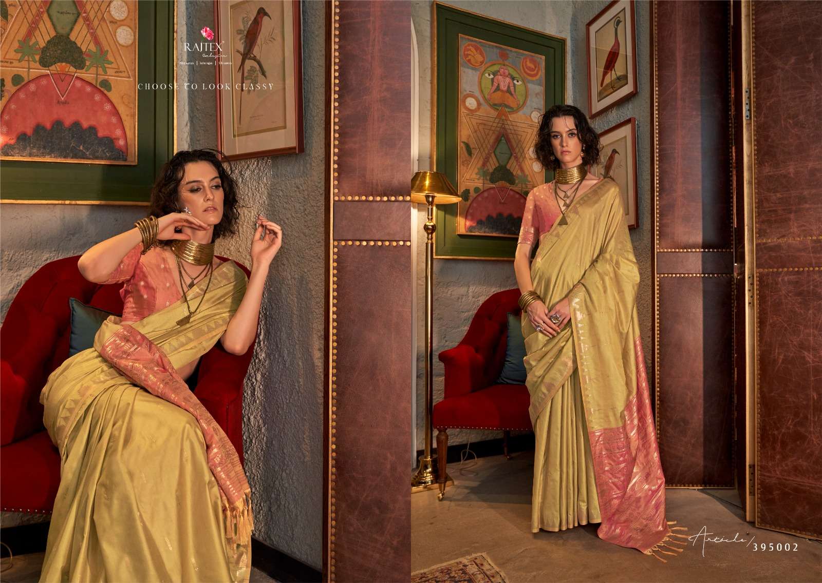 Rajtex Presents Kontessa silk Wholesale Tussar Silk Handloom Weaving Party Wear Sarees Catalog Wholesaler And Exporter 